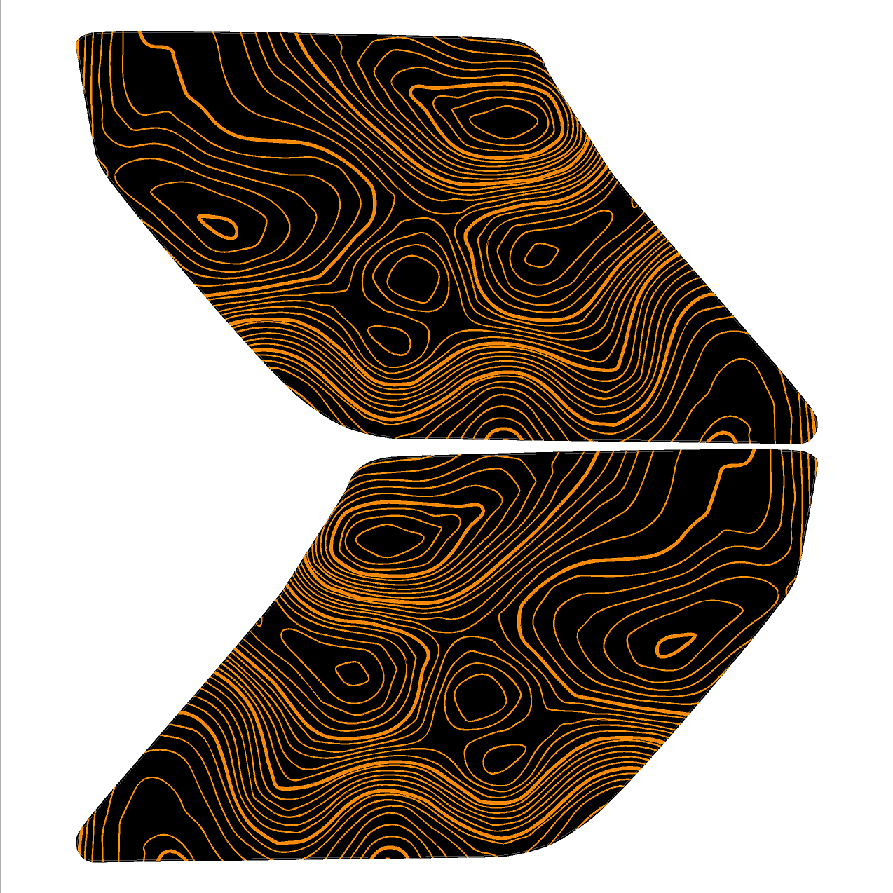 Topo Interior Lower Front Door Card Insert Overlays (Printed Series) - 2021+ Bronco 4 Door