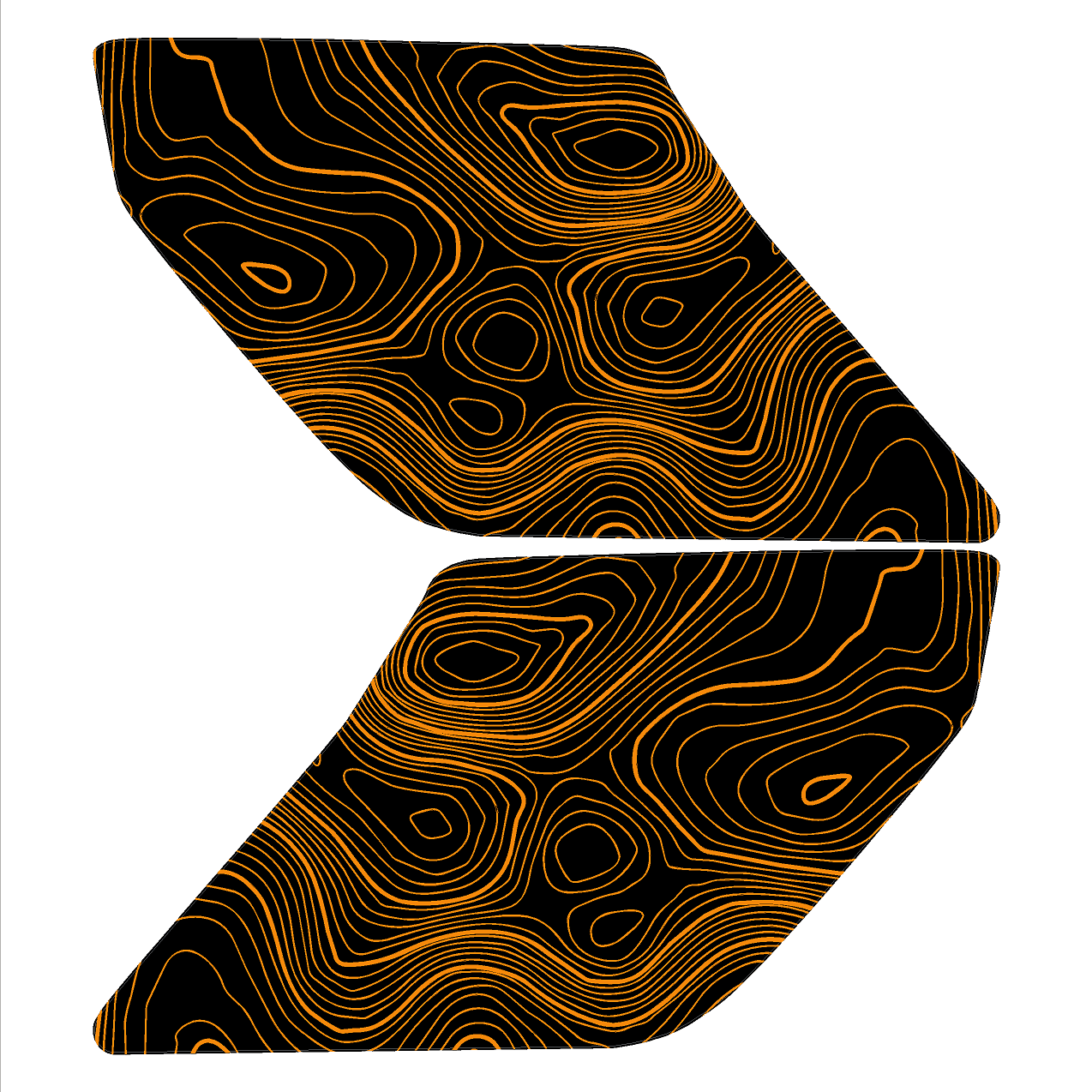 Topographic Interior Sun Visor Overlays - 2024+ Ranger Raptor (with Homelink)