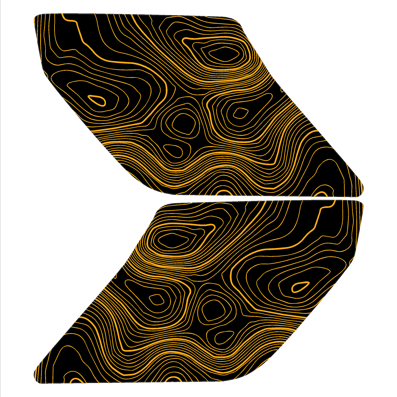 Topo Interior Lower Front Door Card Insert Overlays (Printed Series) - 2021+ Bronco 4 Door