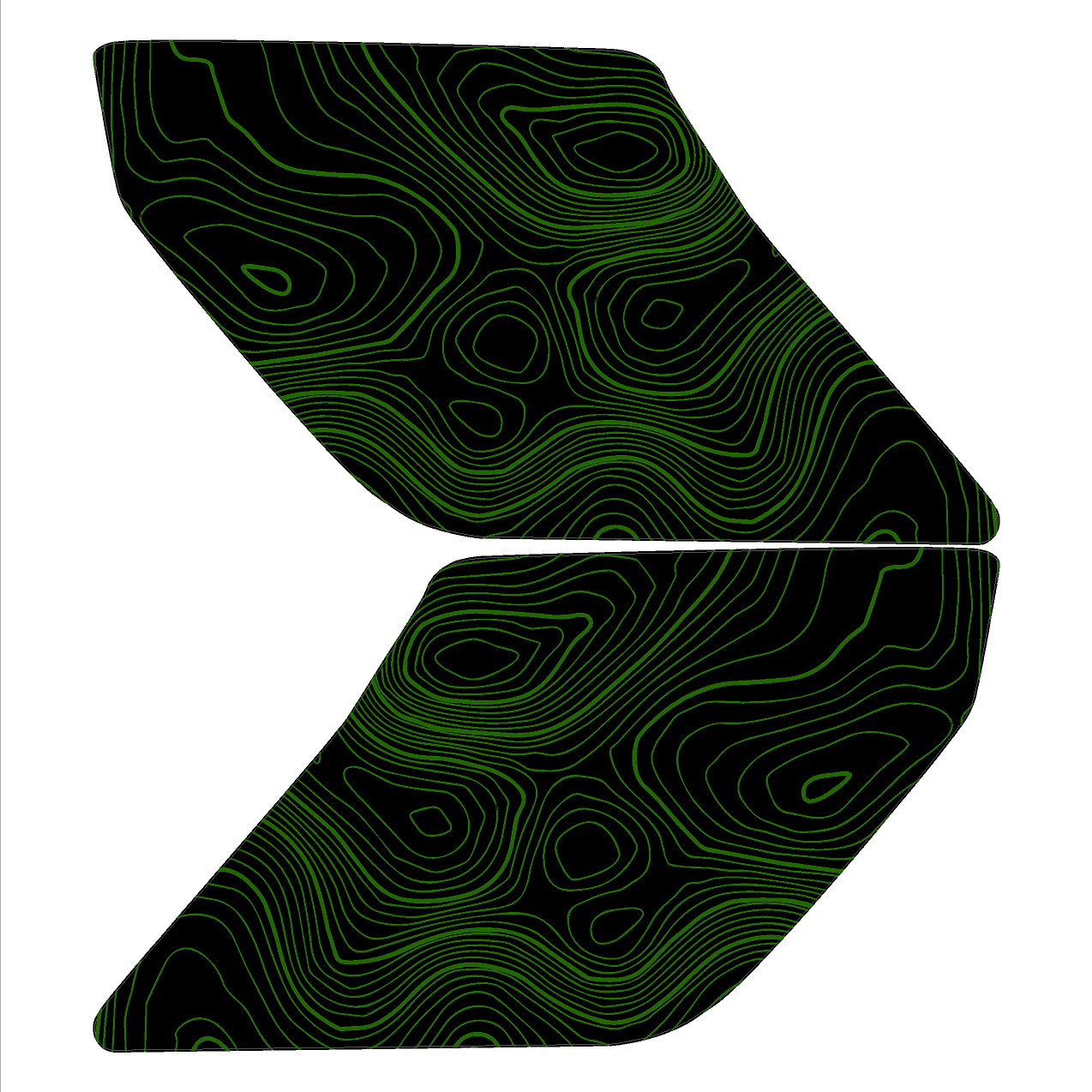 Topo Interior Lower Front Door Card Insert Overlays (Printed Series) - 2021+ Bronco 4 Door