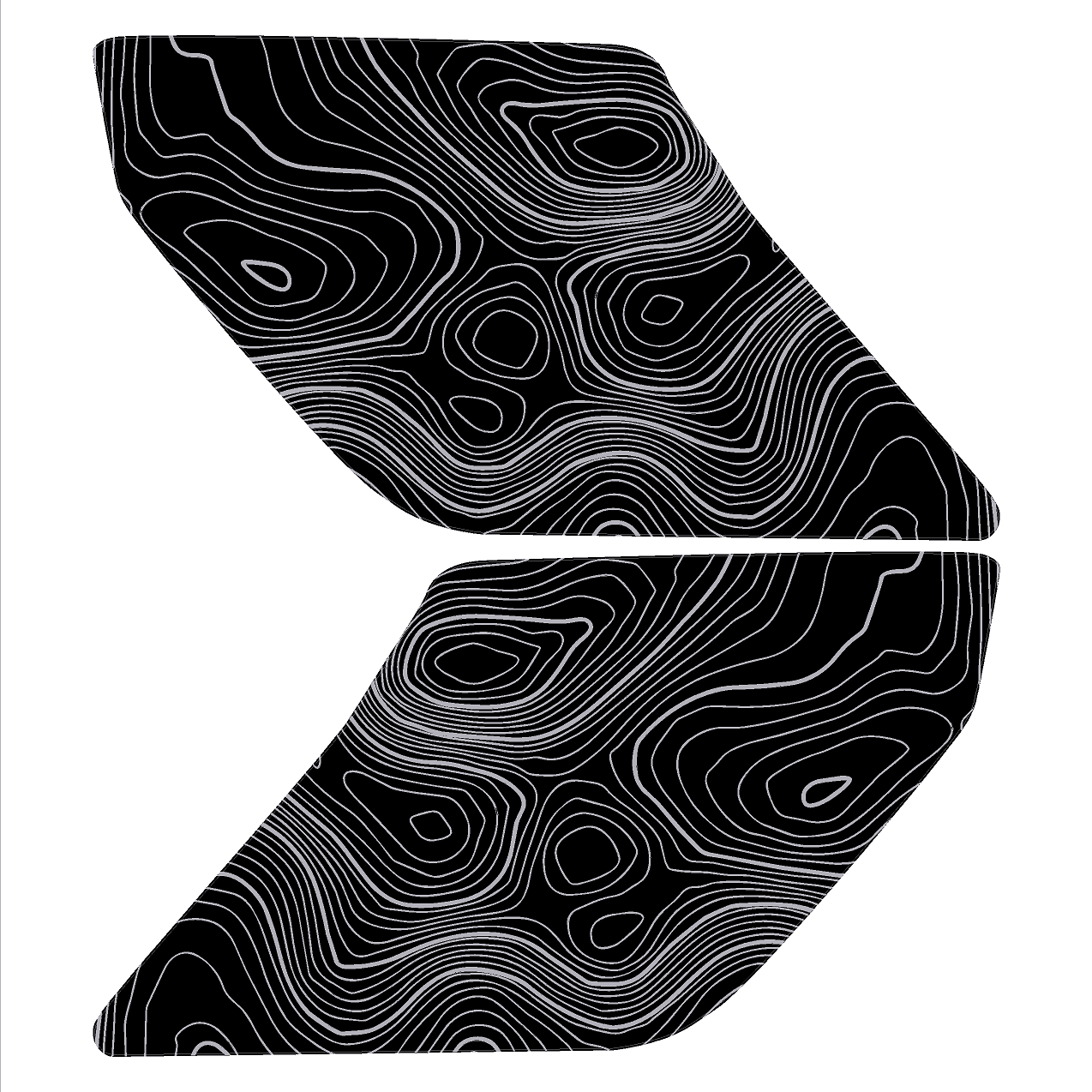 Topo Interior Sun Visor Overlays (Printed Series) - 2021+ Bronco (with Homelink)