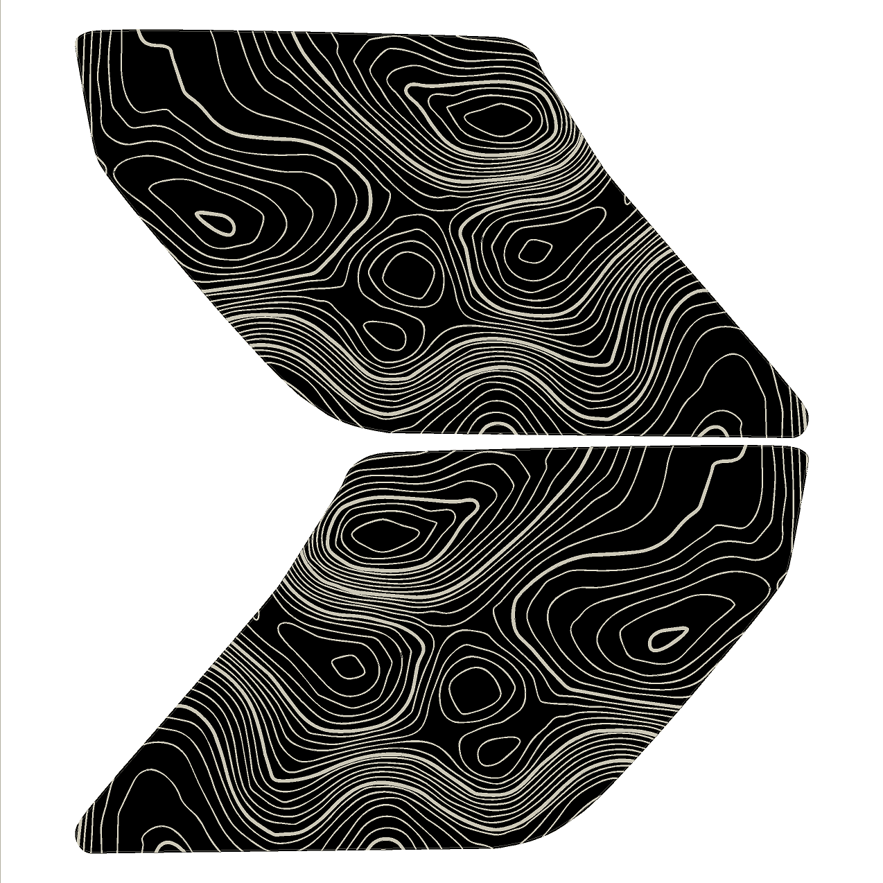 Topo Interior Sun Visor Overlays (Printed Series) - 2021+ Bronco (NO Homelink)