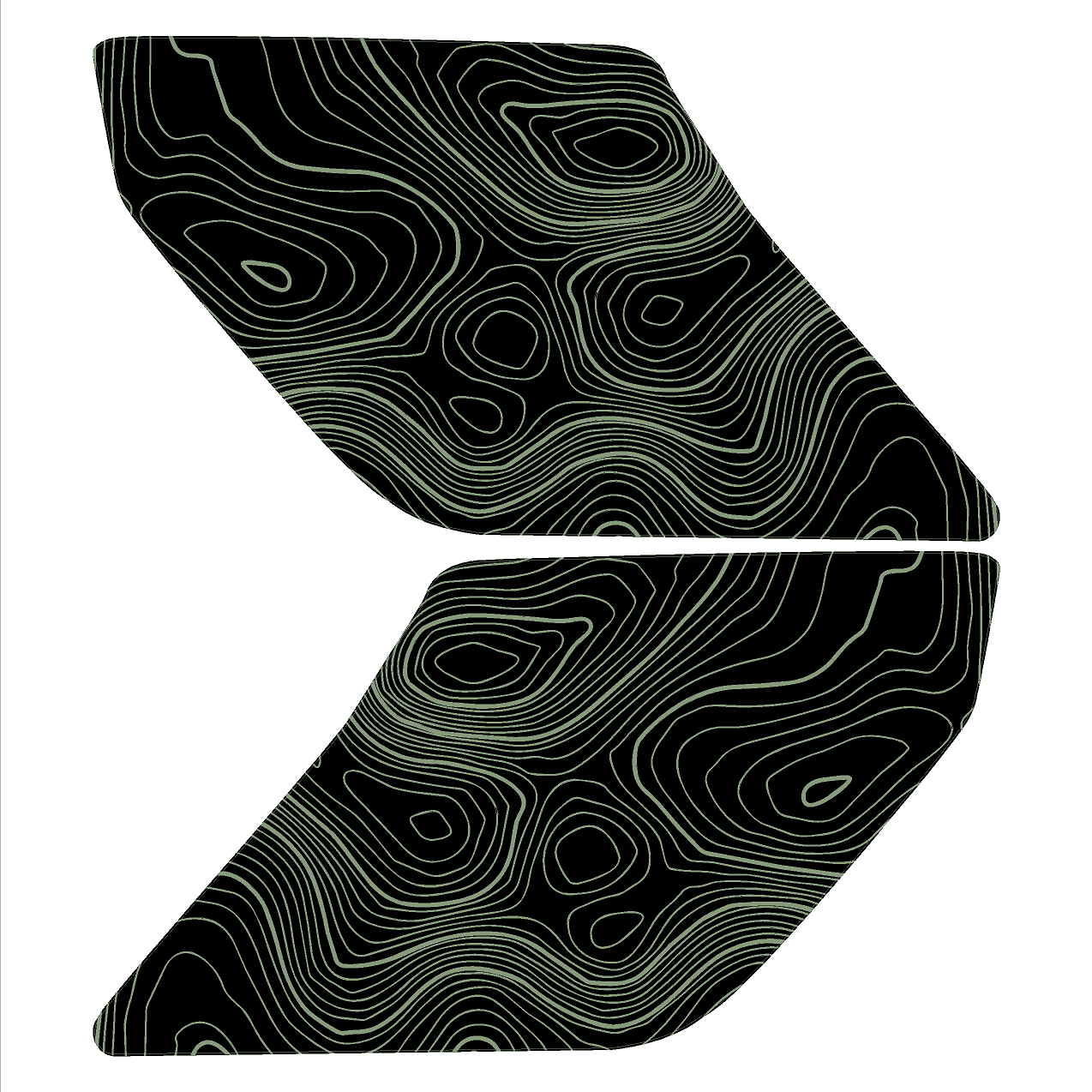 Topo Interior Lower Front Door Card Insert Overlays (Printed Series) - 2021+ Bronco 4 Door