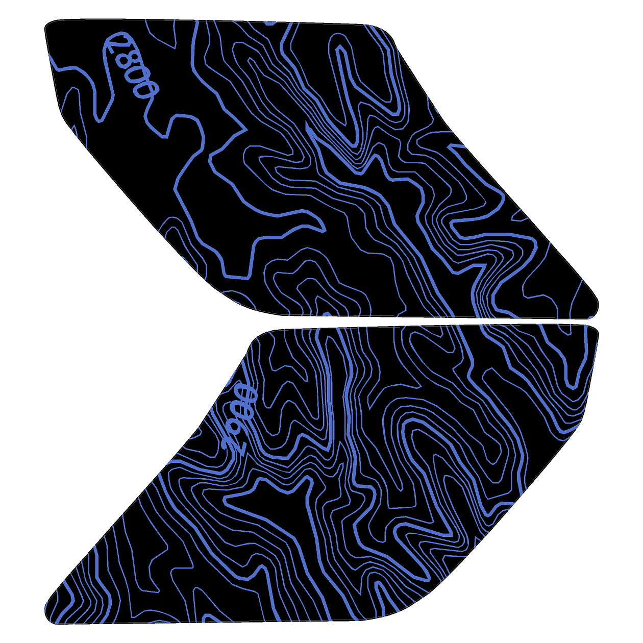 Topo Interior Sun Visor Overlays (Printed Series) - 2021+ Bronco (NO Homelink)