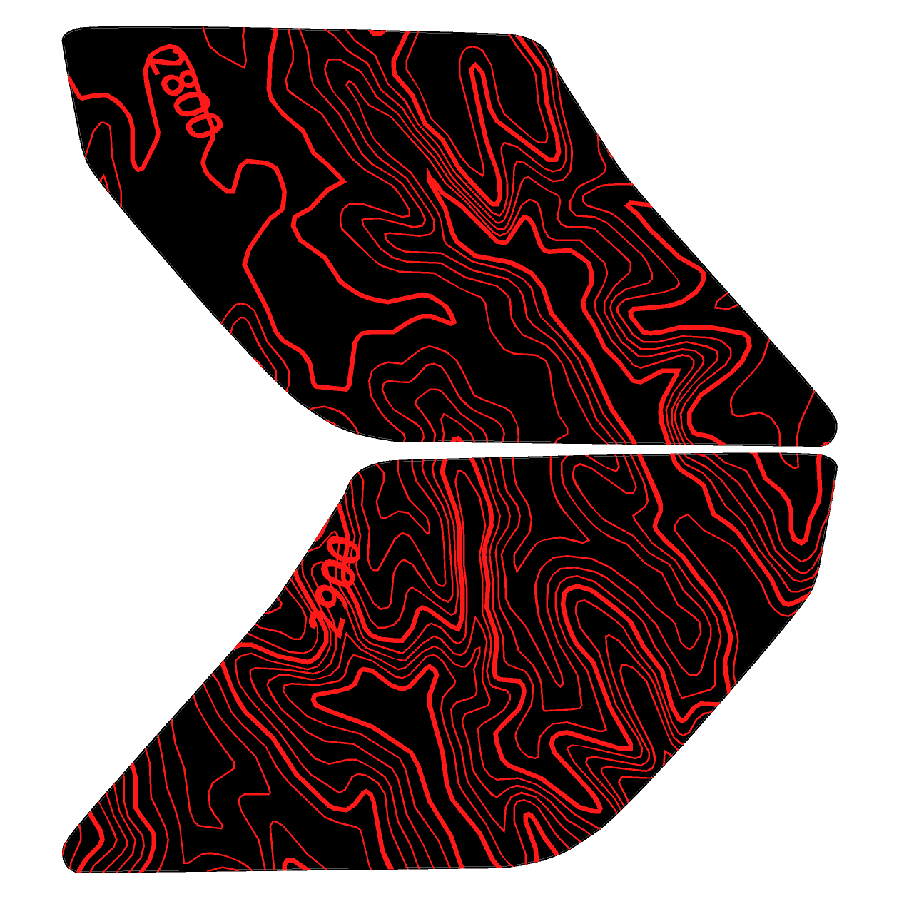 Topo Interior Sun Visor Overlays (Printed Series) - 2021+ Bronco (NO Homelink)