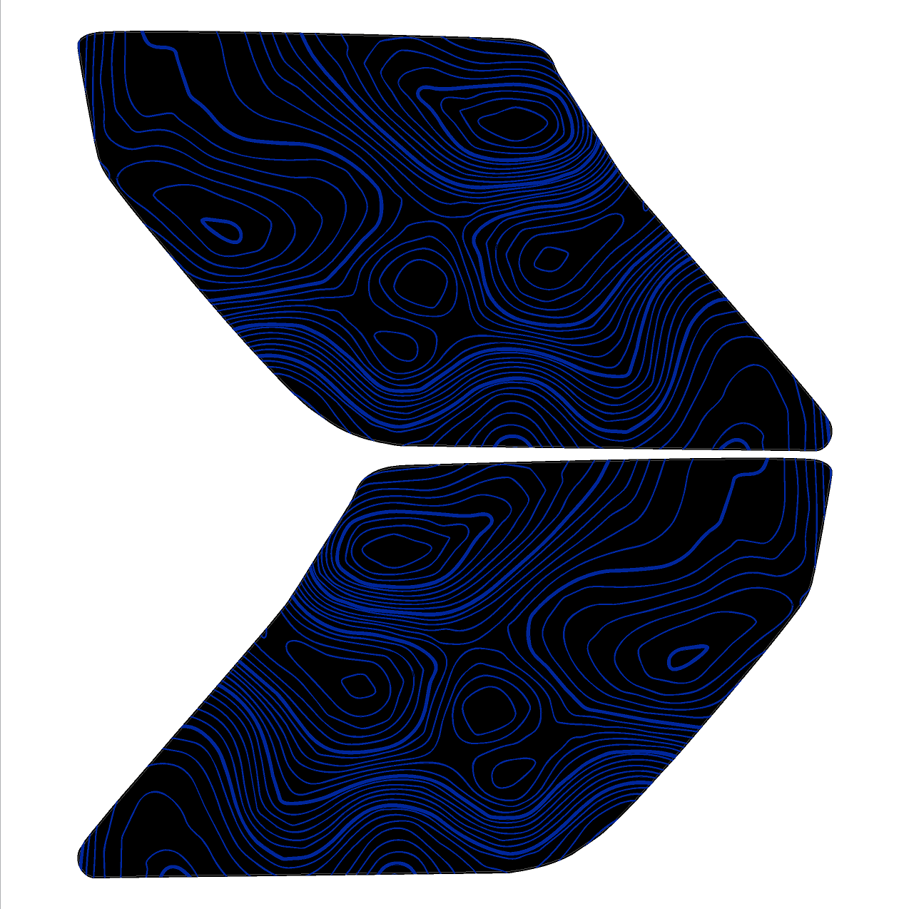 Topo Interior Lower Front Door Card Insert Overlays (Printed Series) - 2021+ Bronco 4 Door