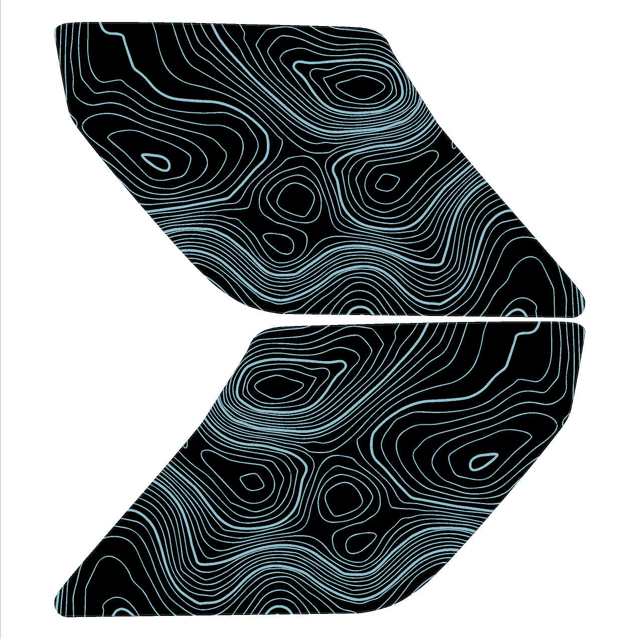 Topo Interior Lower Front Door Card Insert Overlays (Printed Series) - 2021+ Bronco 4 Door