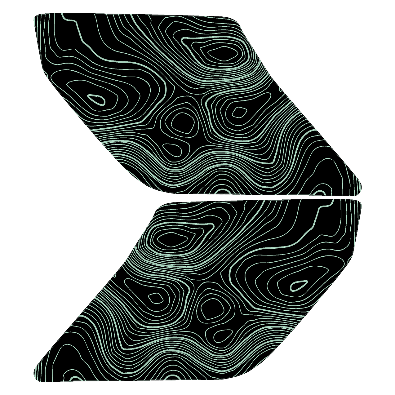 Topo Interior Sun Visor Overlays (Printed Series) - 2021+ Bronco (NO Homelink)