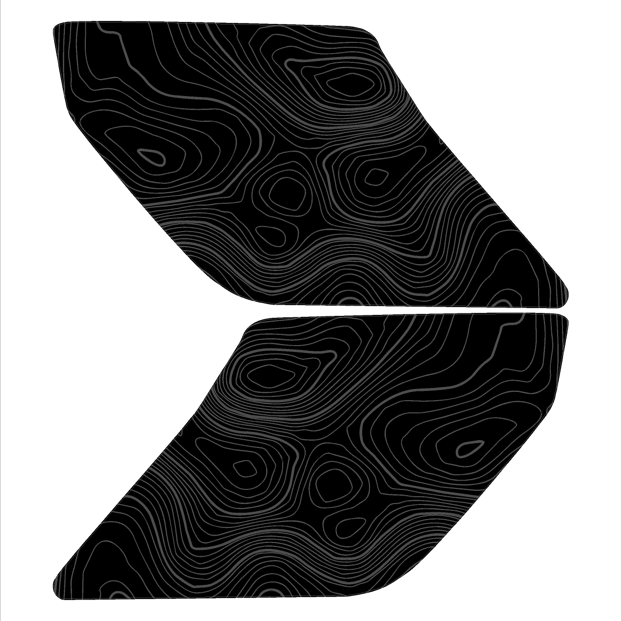 Topo Interior Sun Visor Overlays (Printed Series) - 2021+ Bronco (NO Homelink)