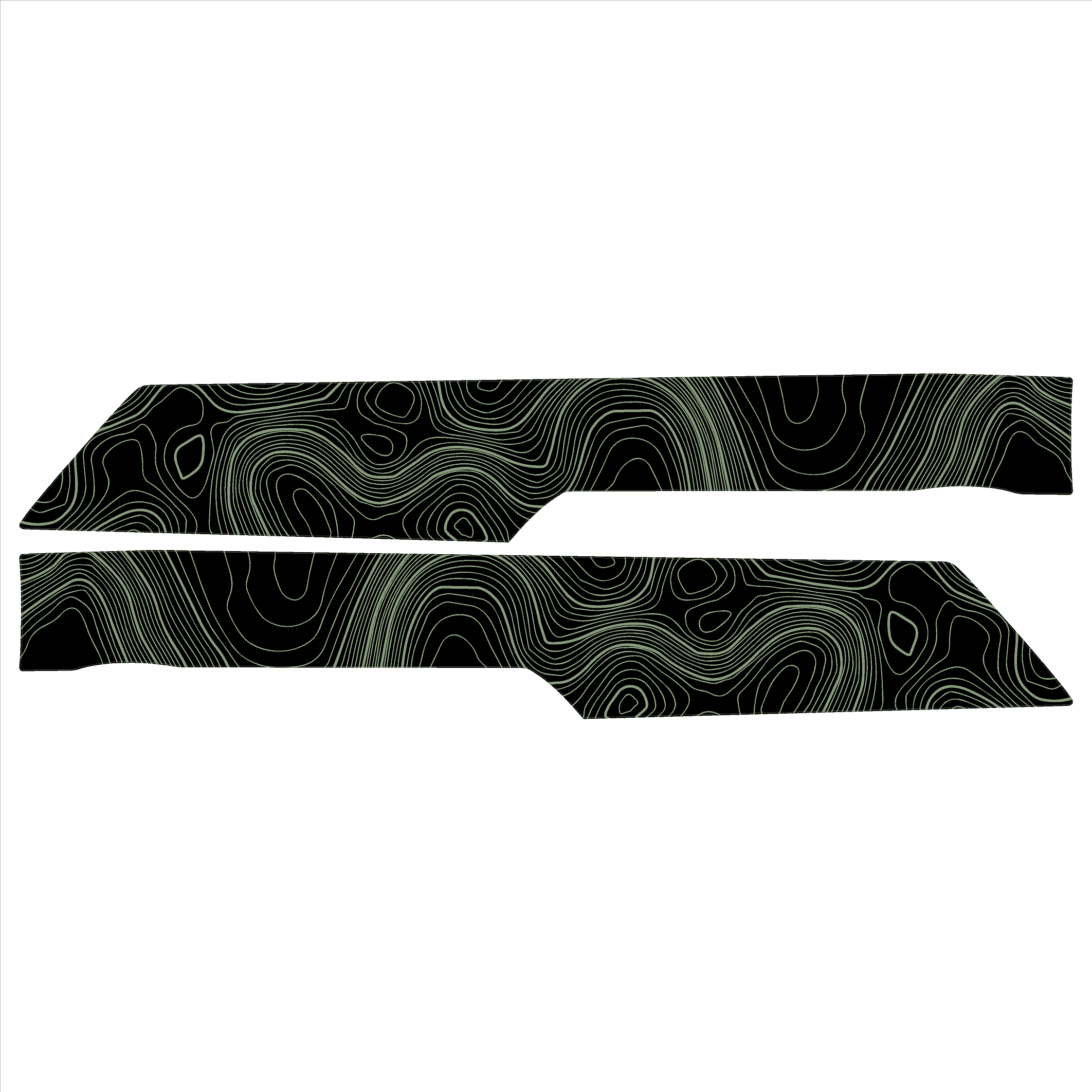 Topo Rear Interior Upper Door Card Insert Overlays (Printed Series) - 2021+ Bronco 4 Door