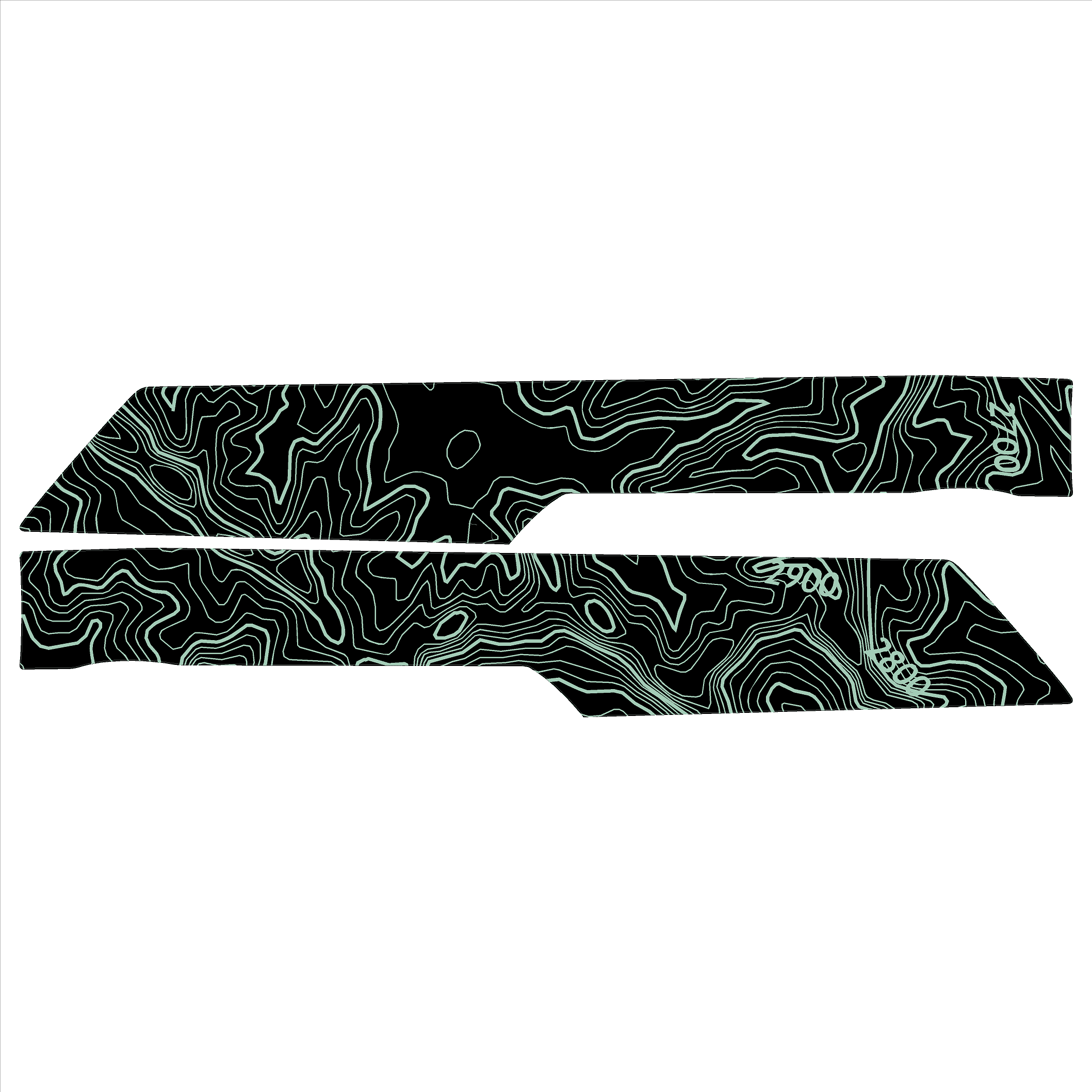Topo Rear Interior Lower Door Card Insert Overlays (Printed Series) - 2021+ Bronco 4 Door