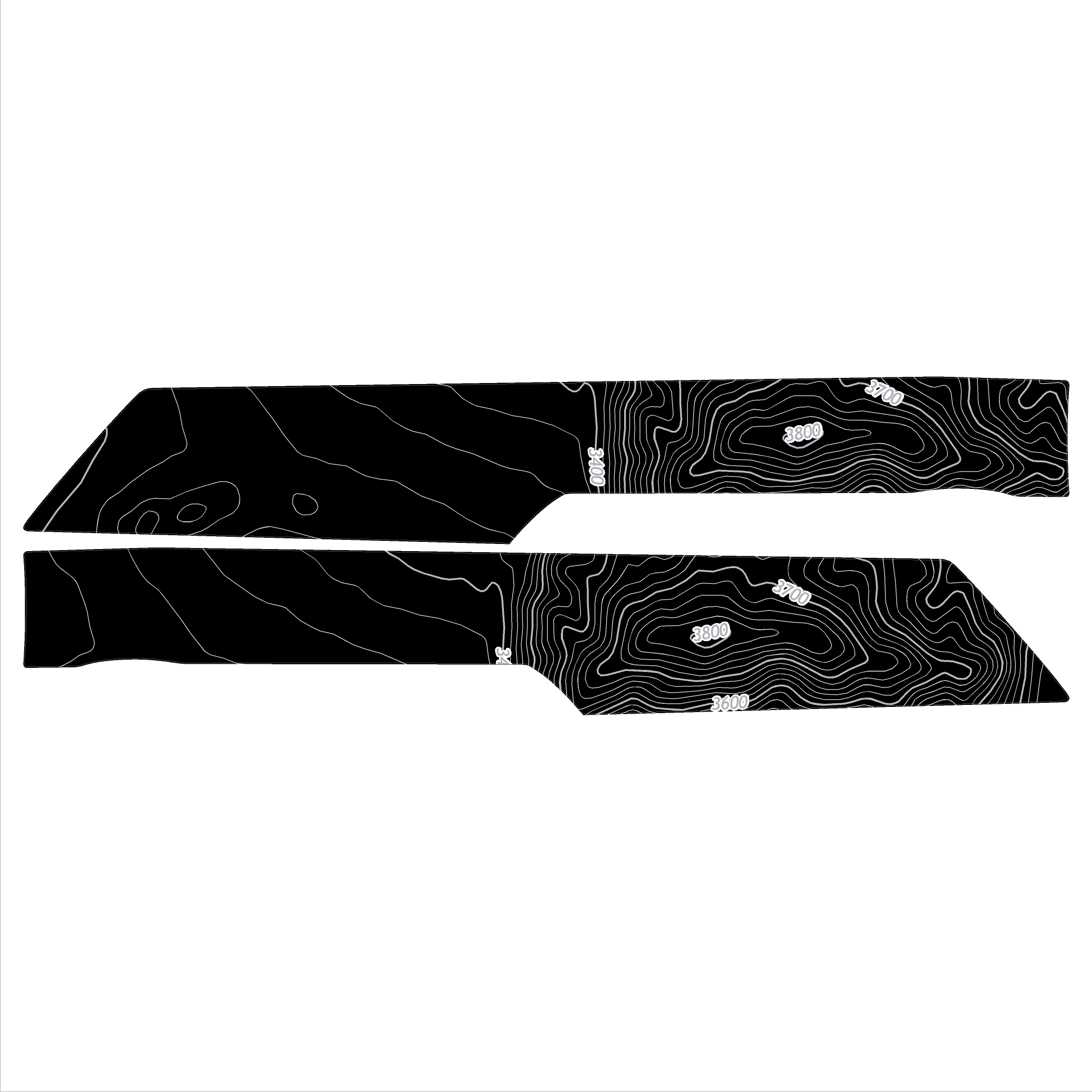 Topo Front Interior Upper Door Card Insert Overlays (Printed Series) - 2021+ Bronco 4 Door