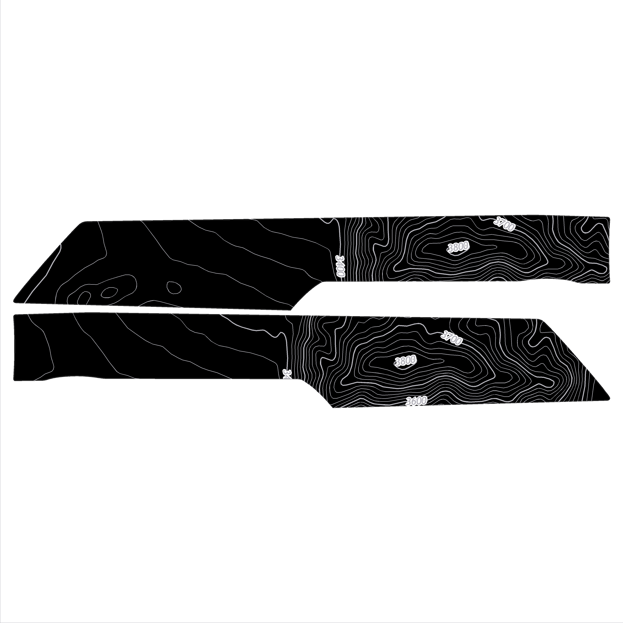 Topo Rear Interior Upper Door Card Insert Overlays (Printed Series) - 2021+ Bronco 4 Door