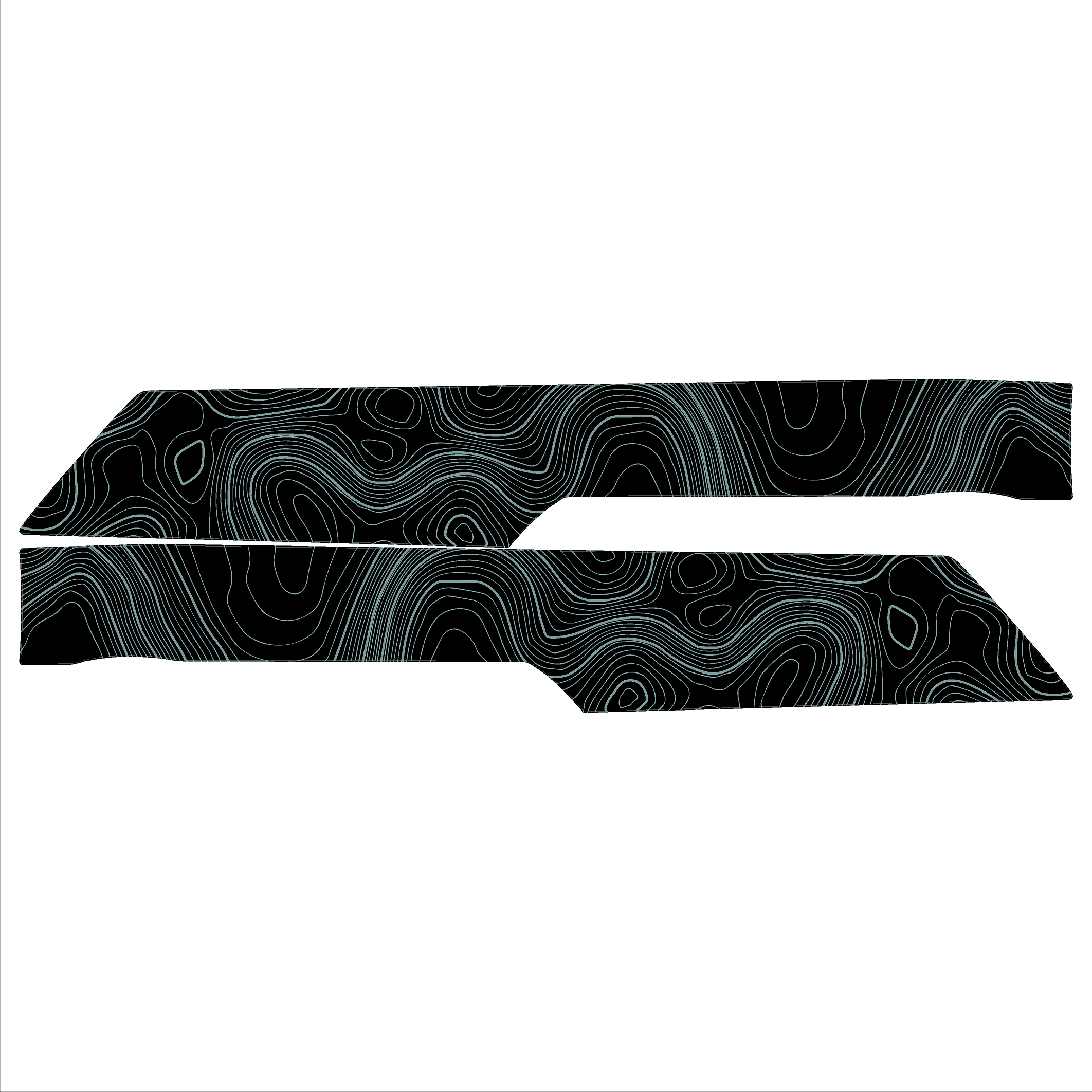 Topo Front Interior Upper Door Card Insert Overlays (Printed Series) - 2021+ Bronco 4 Door