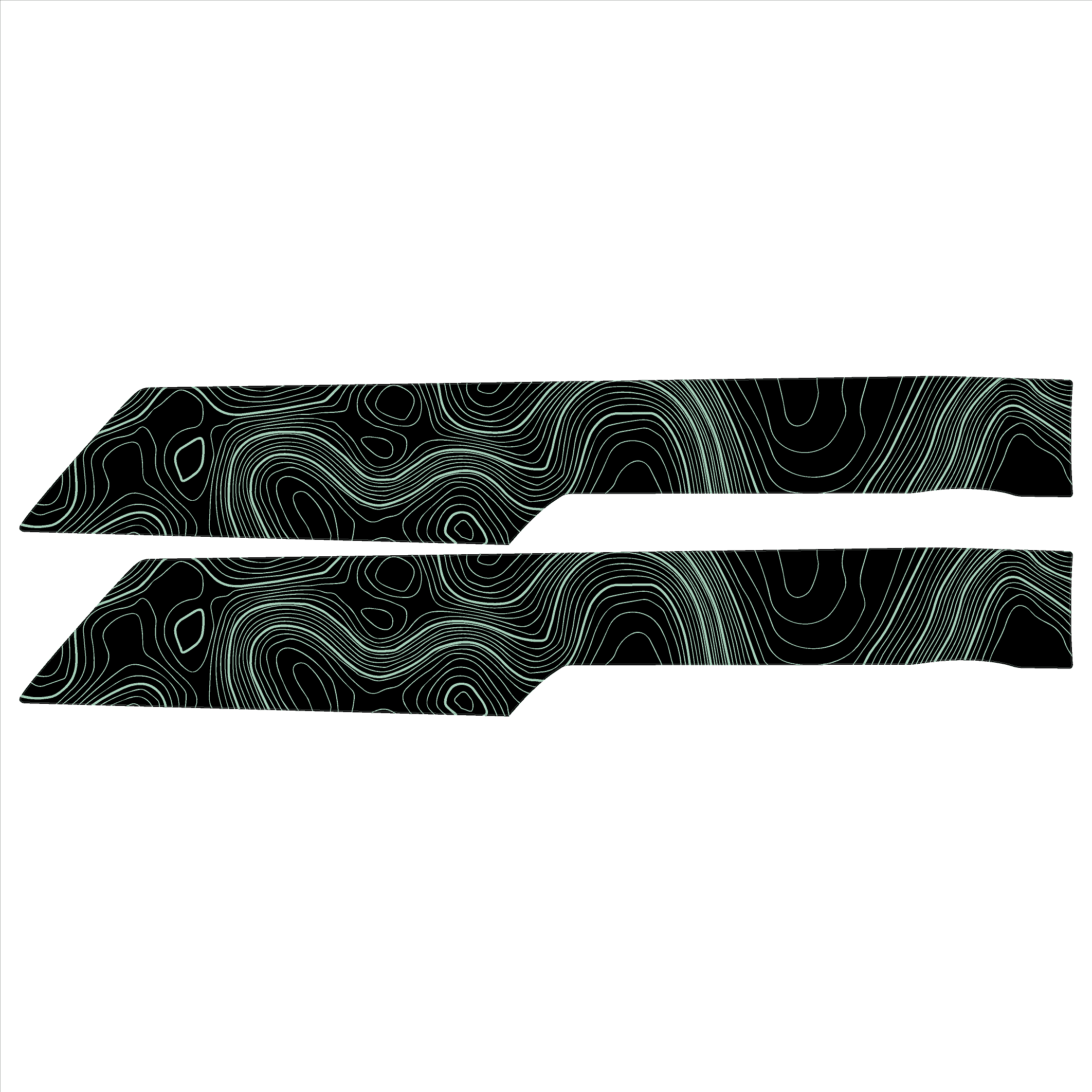 Topo Rear Interior Upper Door Card Insert Overlays (Printed Series) - 2021+ Bronco 4 Door