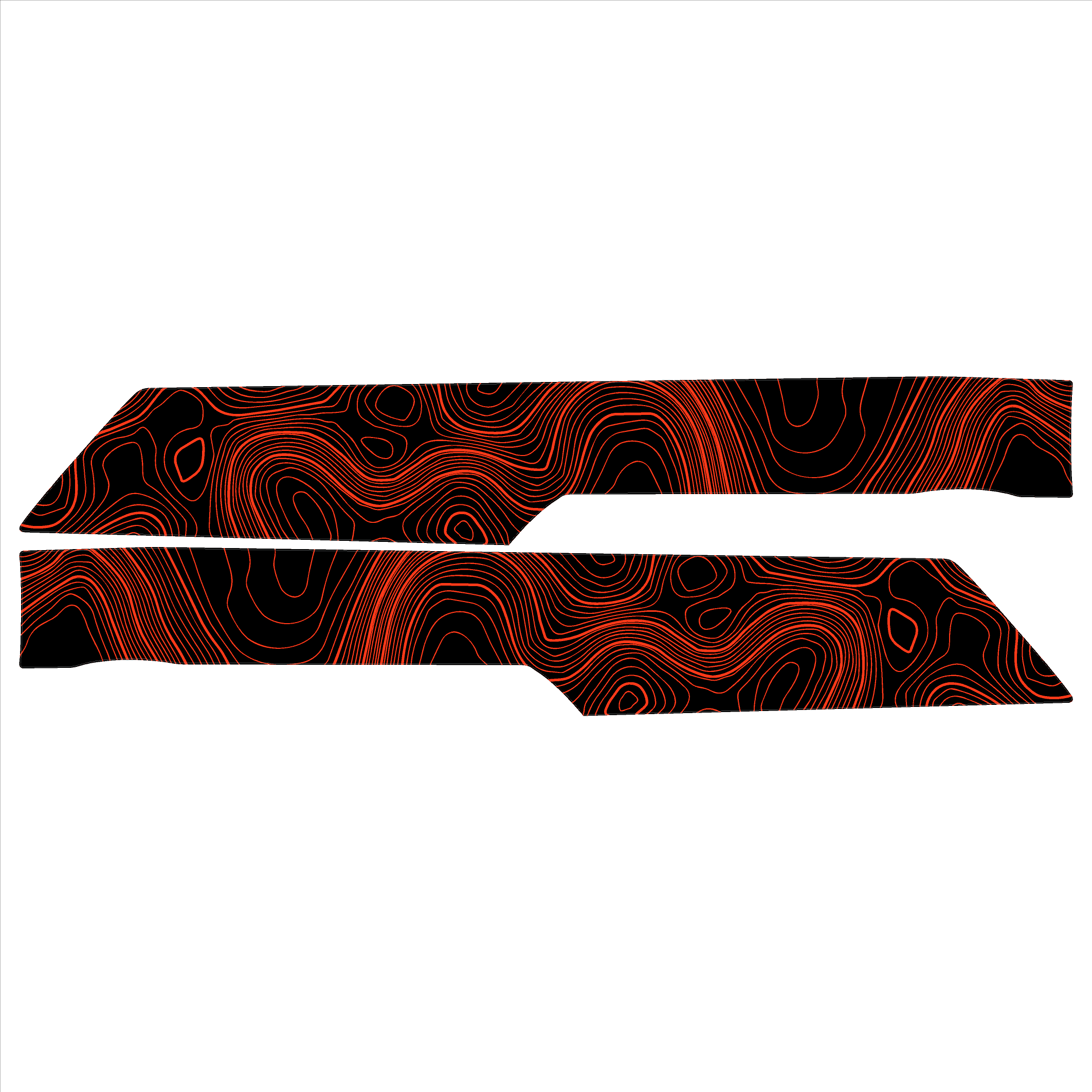 Topo Rear Interior Upper Door Card Insert Overlays (Printed Series) - 2021+ Bronco 4 Door