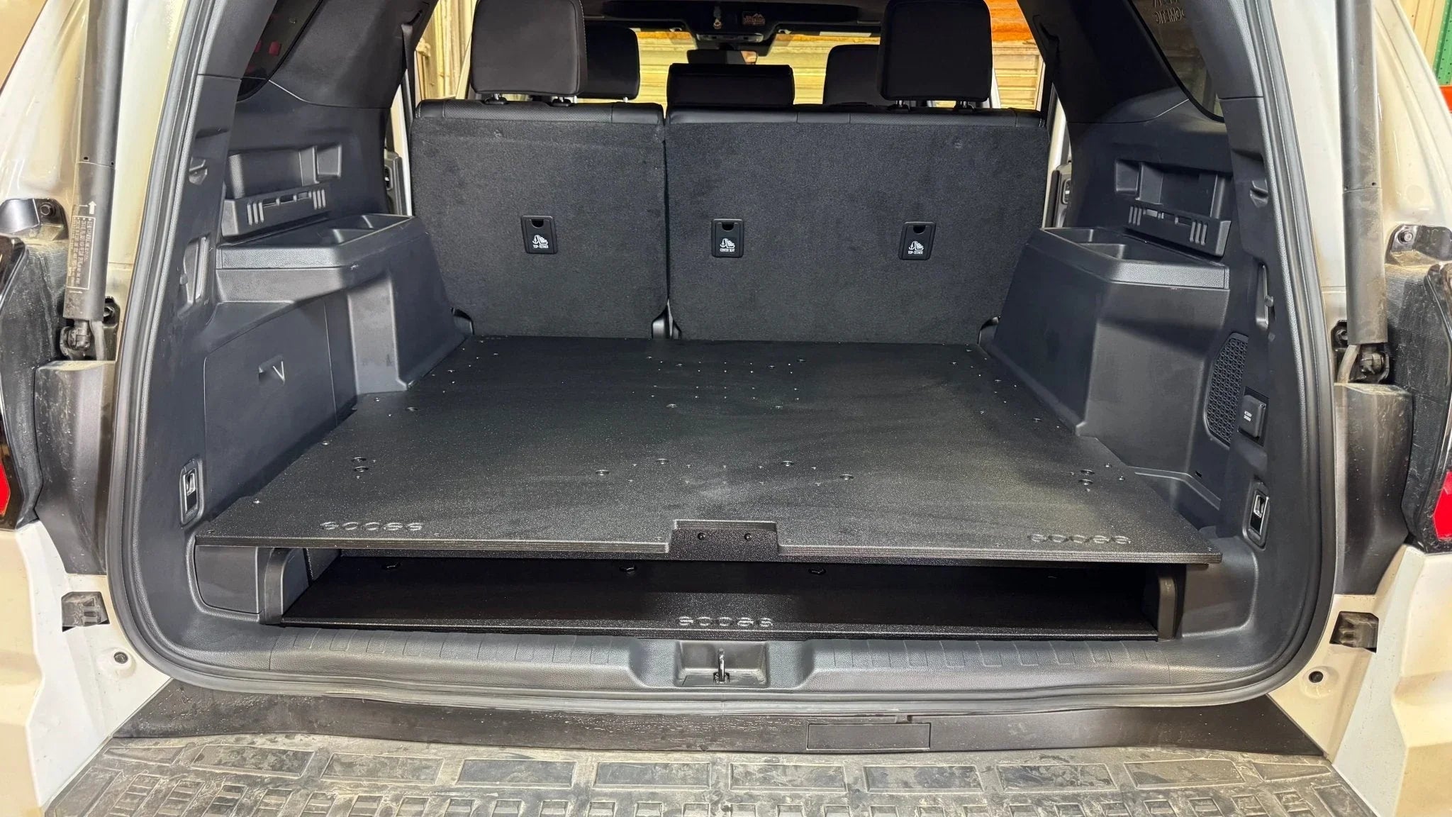 Toyota 4Runner 6th gen rear cargo area with Explore Series plate storage system