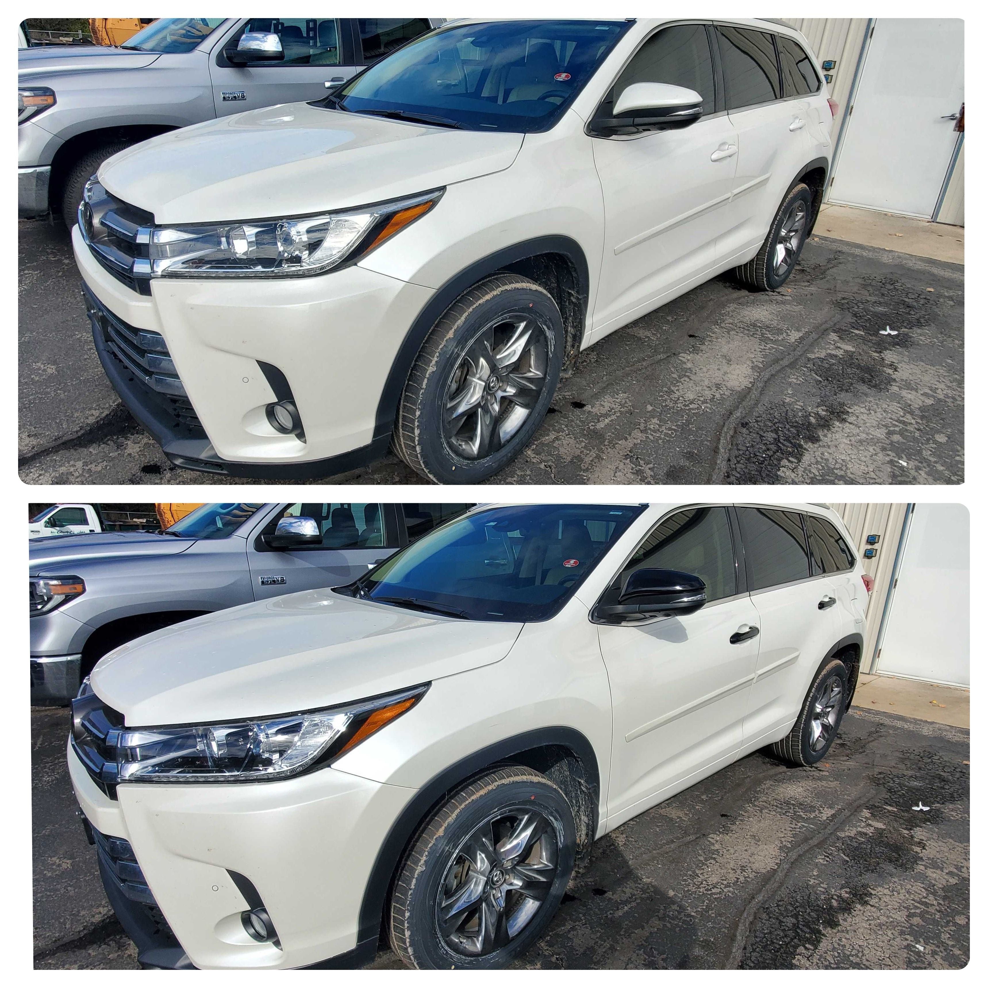 2014-2019 Toyota Highlander Works over Keyless Sensors 8 PCS Gloss Black Snap-on W/Tape Door Handle Cover