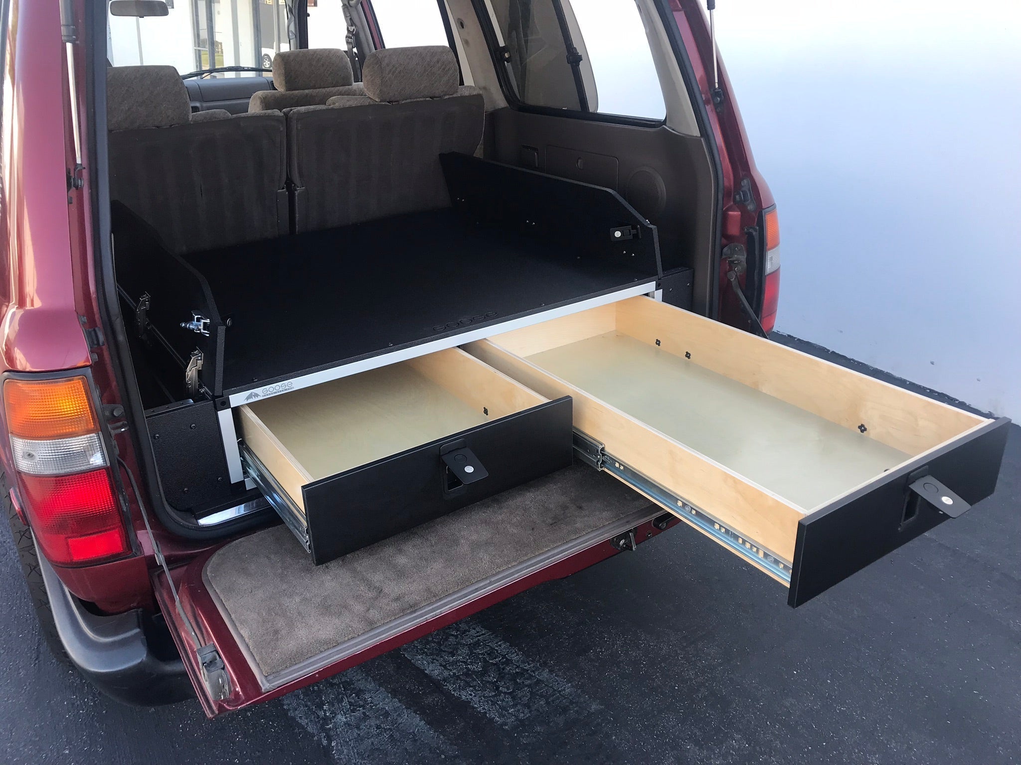 Goose Gear Toyota Land Cruiser 1991-1997 80 Series - Side x Side Drawer Module with Fitted Top Plate - 43-3/8" W x 8" H x 40" D