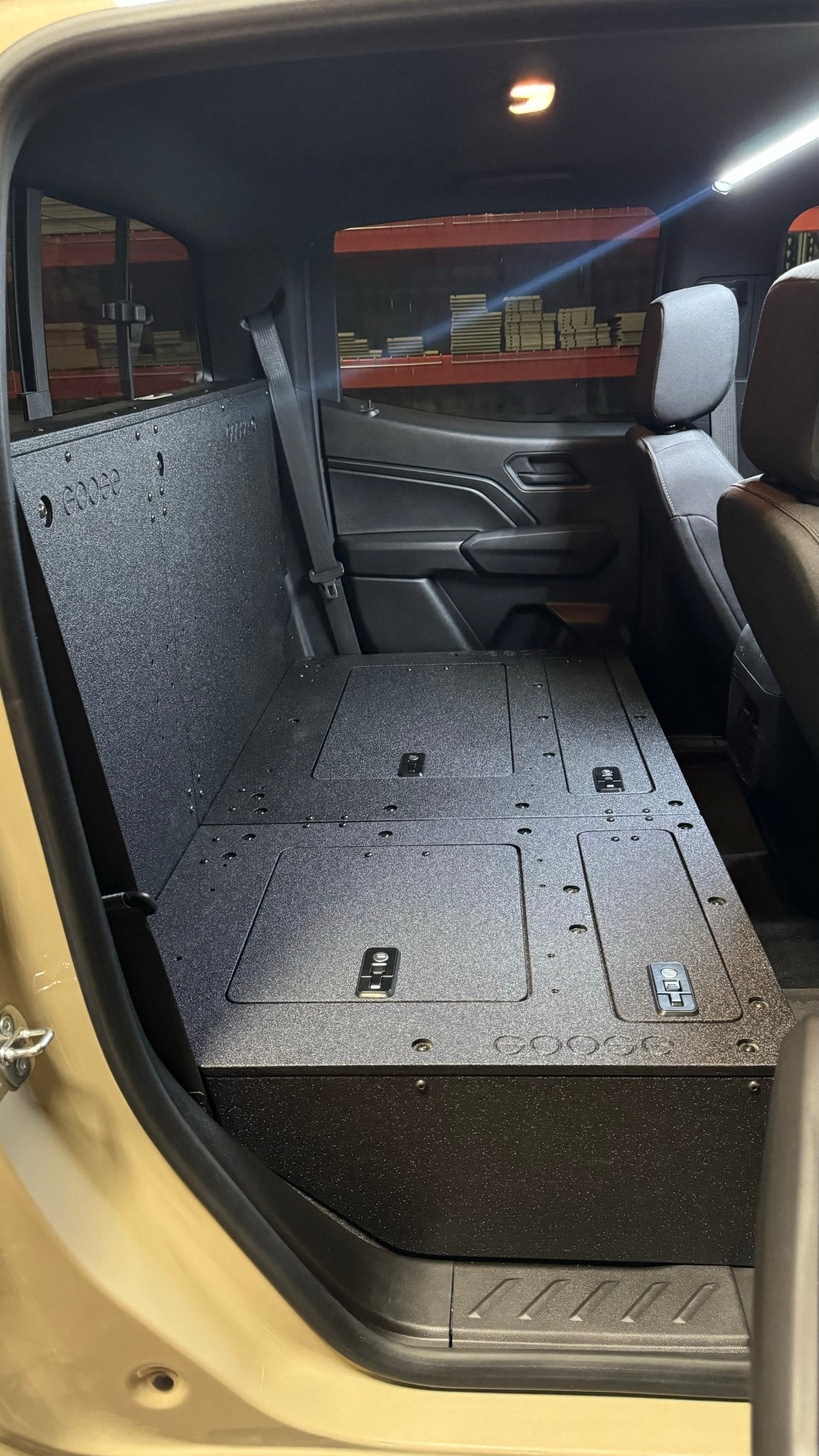 Goose Gear Toyota Tacoma 2005-2023 2nd and 3rd Gen Double Cab - Second Row Seat Delete Plate System