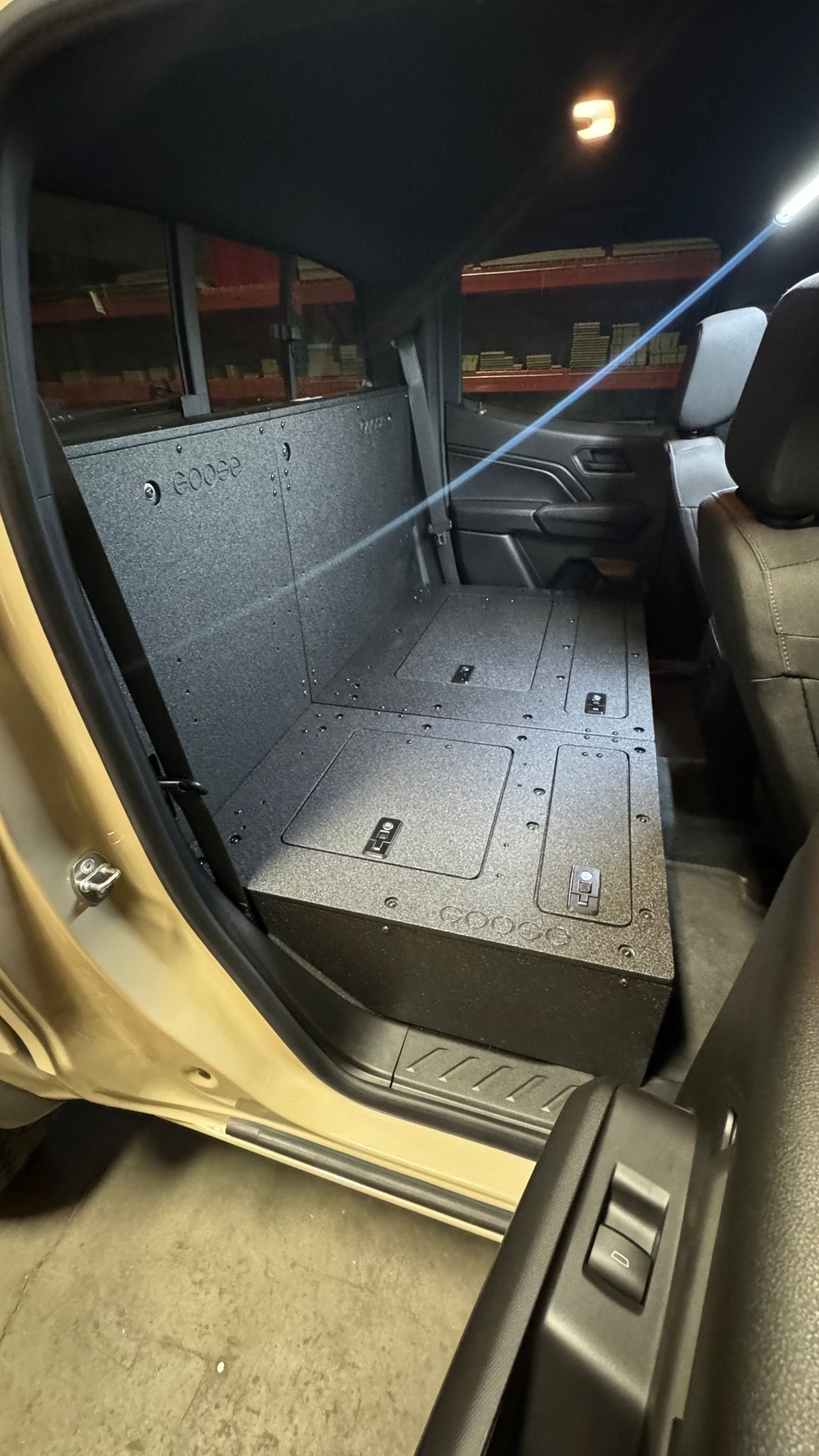 Goose Gear Toyota Tacoma 2005-2023 2nd and 3rd Gen Double Cab - Second Row Seat Delete Plate System