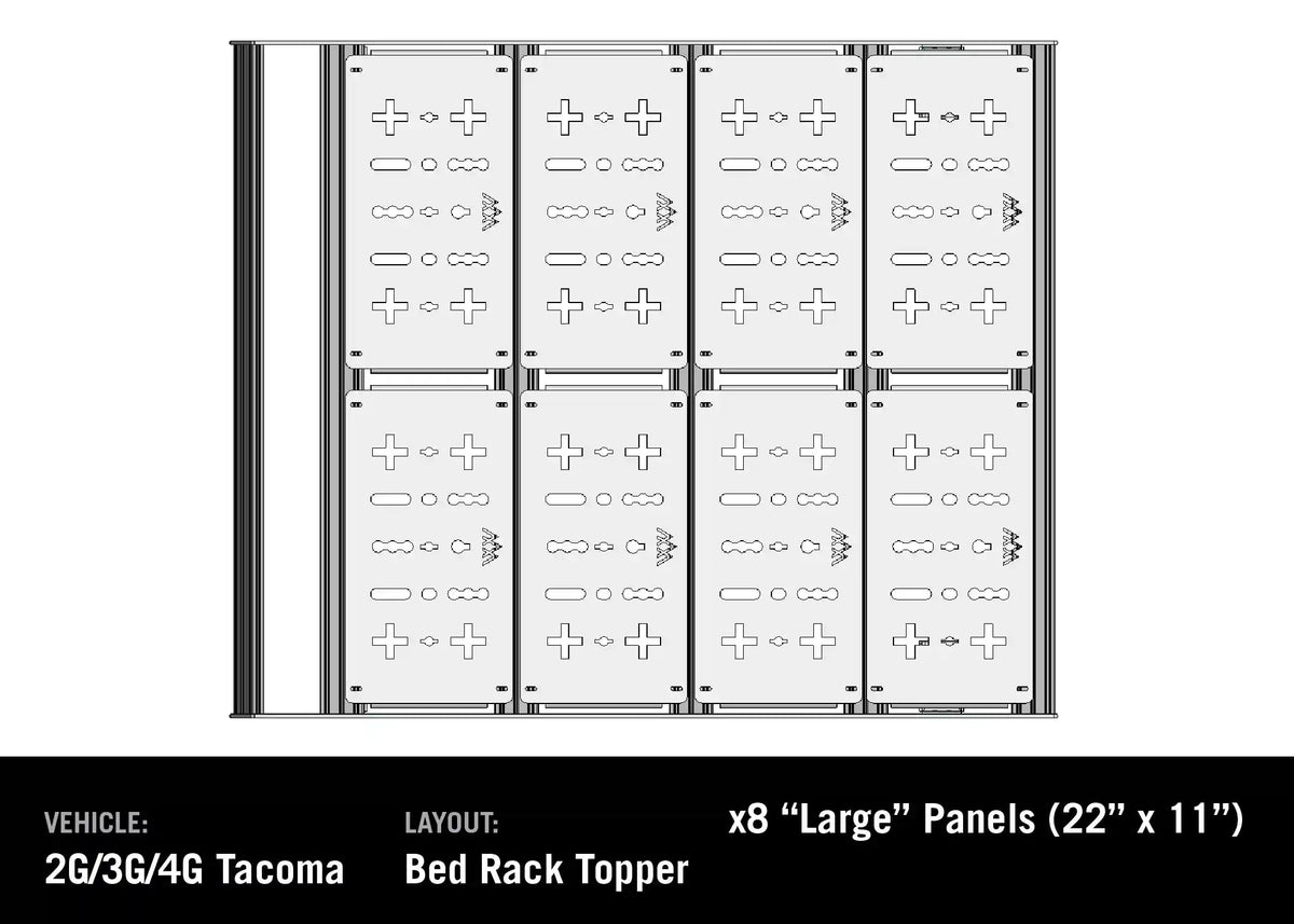 toyota-tacoma-bed-rack-driftr-topper-cargo-carrier-deck-panels - NVMOS