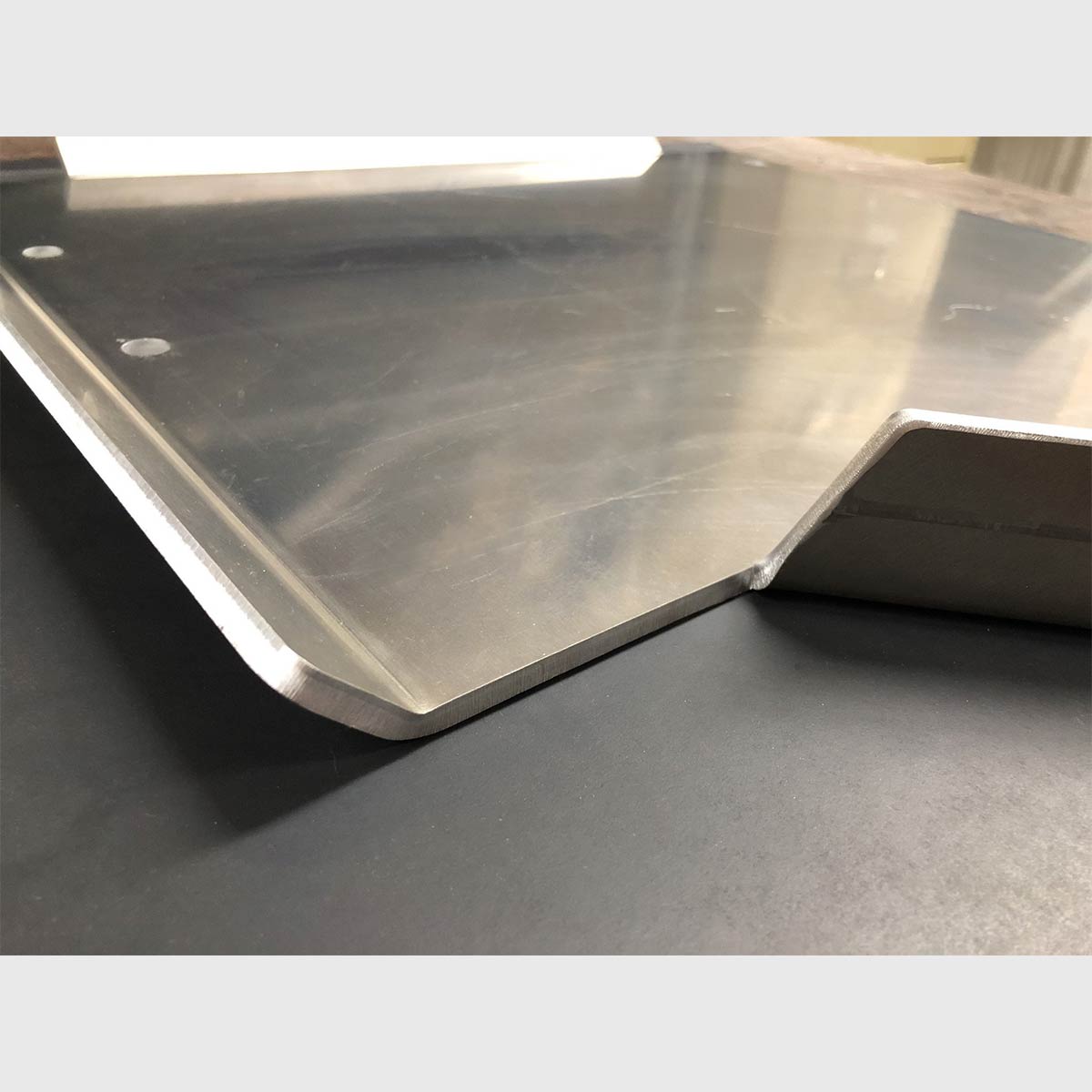 Aluminum transfer case skid plate for Jeep Wrangler JL 2-door, close-up view