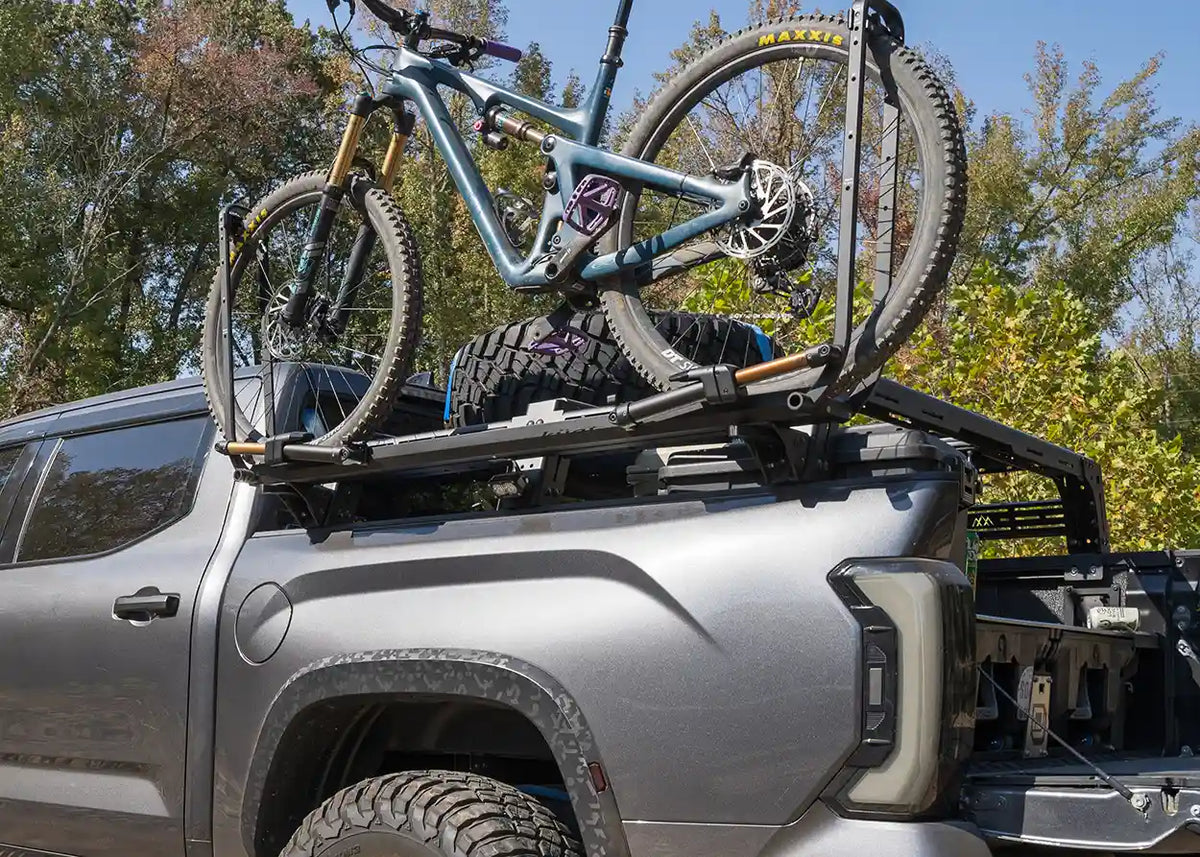 universal-truck-bed-rack-bike-tray-mounting-brackets-installed - NVMOS