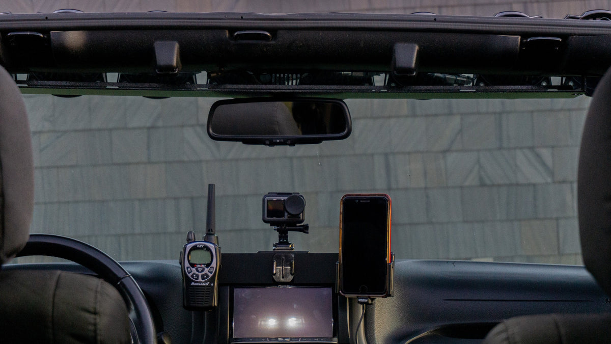 Diabolical Inc Visor Shelf for Jeep Wrangler, close up