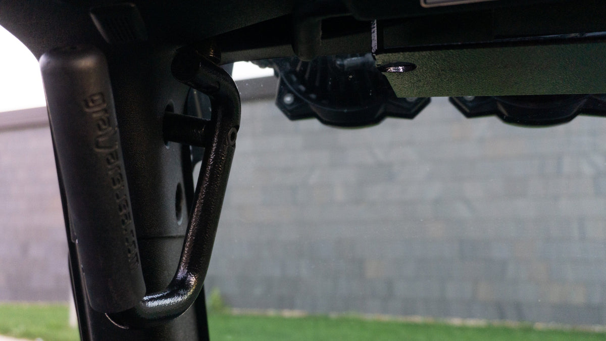 Diabolical Inc Visor Shelf for Jeep, mounting detail