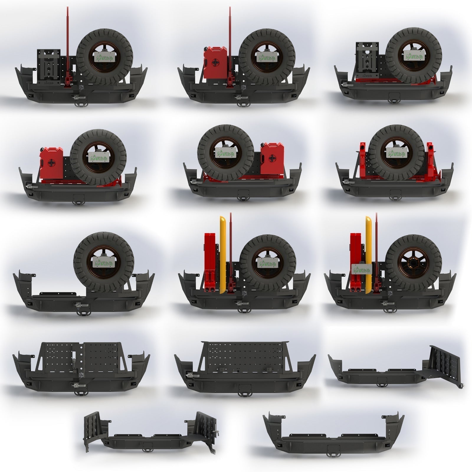 Parachoques trasero C4 Fabrication 4Runner Overland Series / 5.ª generación / 2010+