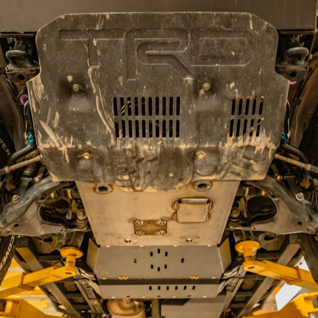 Toyota 4Runner TRD Pro skid plate with off-road protection installed under chassis