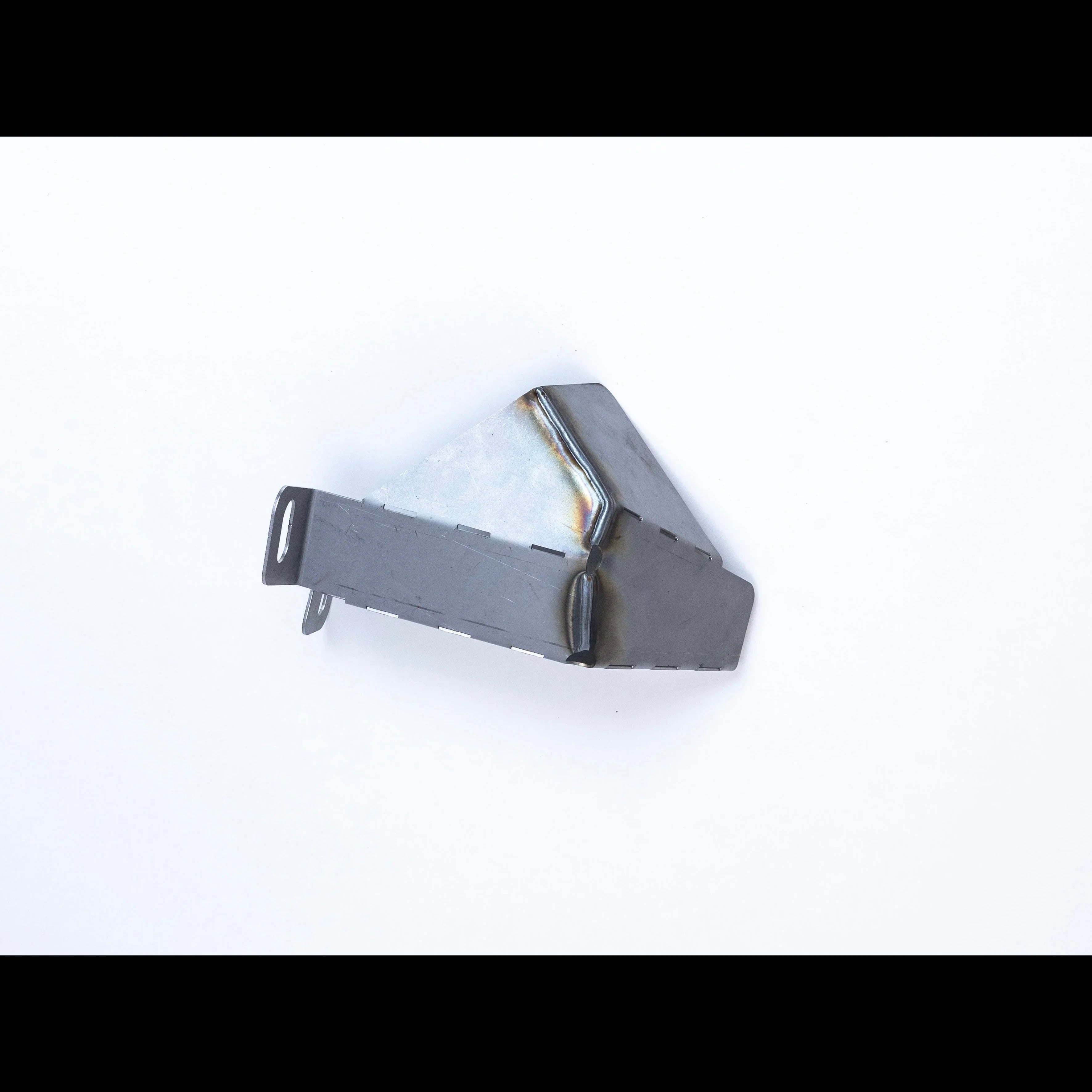 Steel skid plate for Toyota 4Runner windshield washer tank, shown on white background