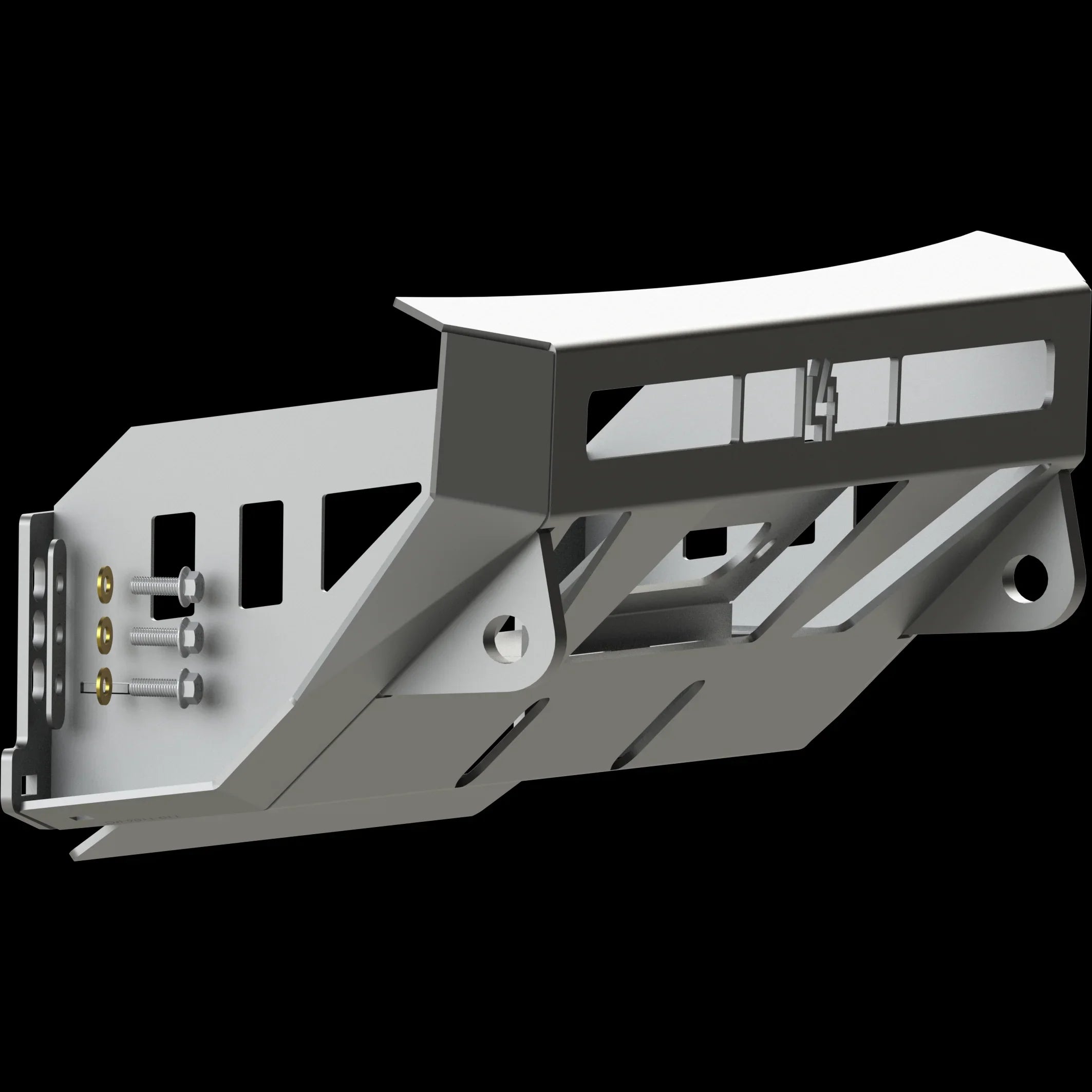 Steel skid plate with mounting hardware for Toyota 4Runner off-road vehicle protection