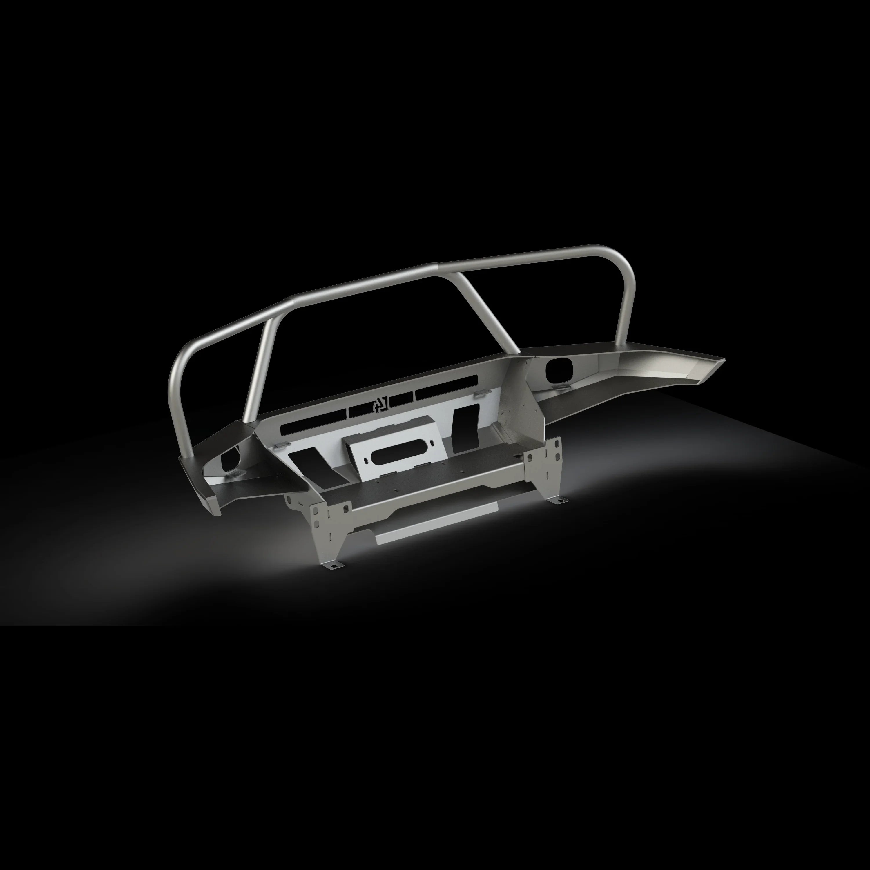 Steel overland front bumper for 3rd gen Toyota Tacoma, off-road aftermarket accessory