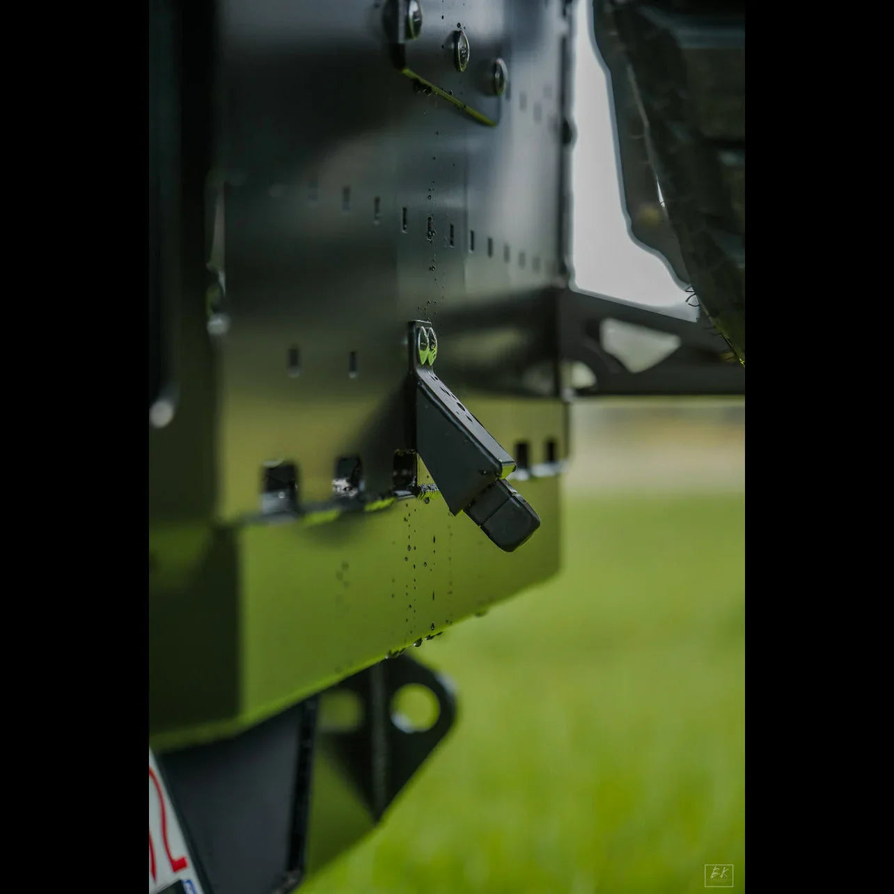 Close-up of high clearance rear bumper on 2016 Toyota Tacoma, overlanding accessory