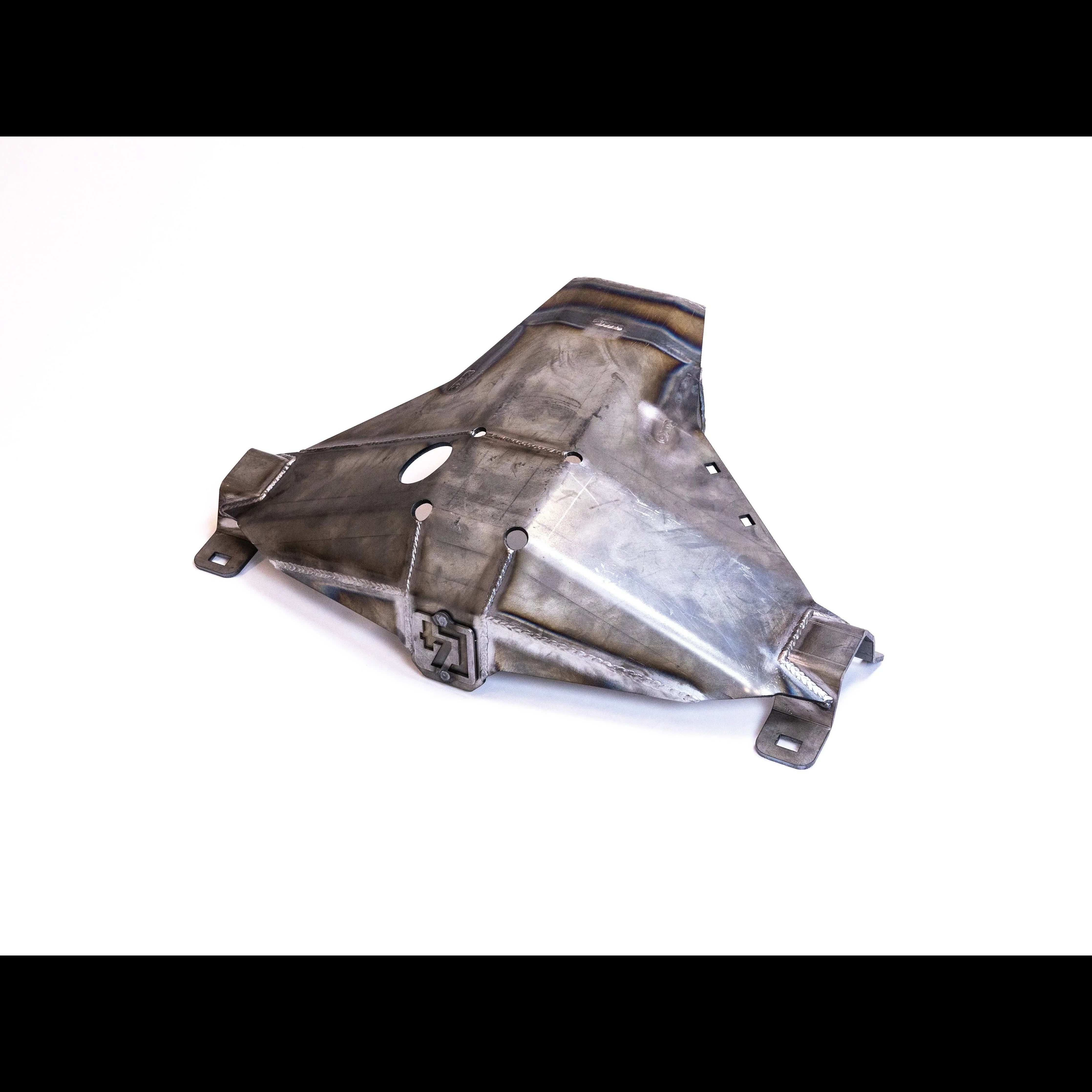 Steel rear differential skid plate for Toyota Tacoma 2005-2015 on white background