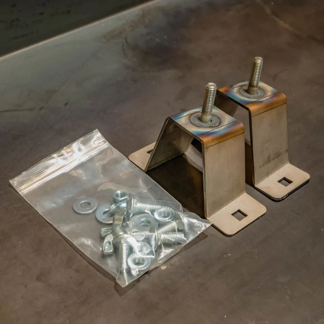 Steel mounting brackets with bolts and hardware kit for off-road vehicle accessories