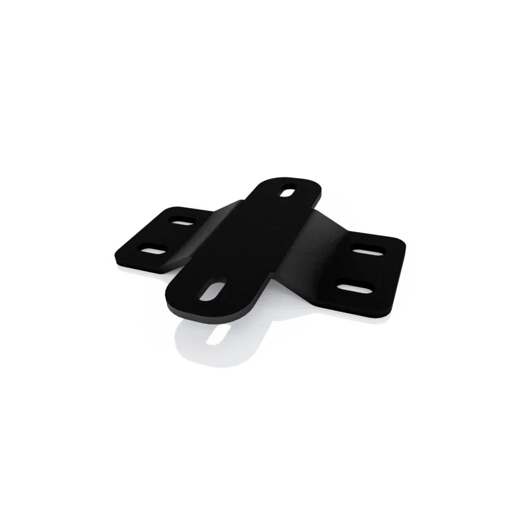 Black metal mounting bracket with slotted holes for off-road vehicle accessories