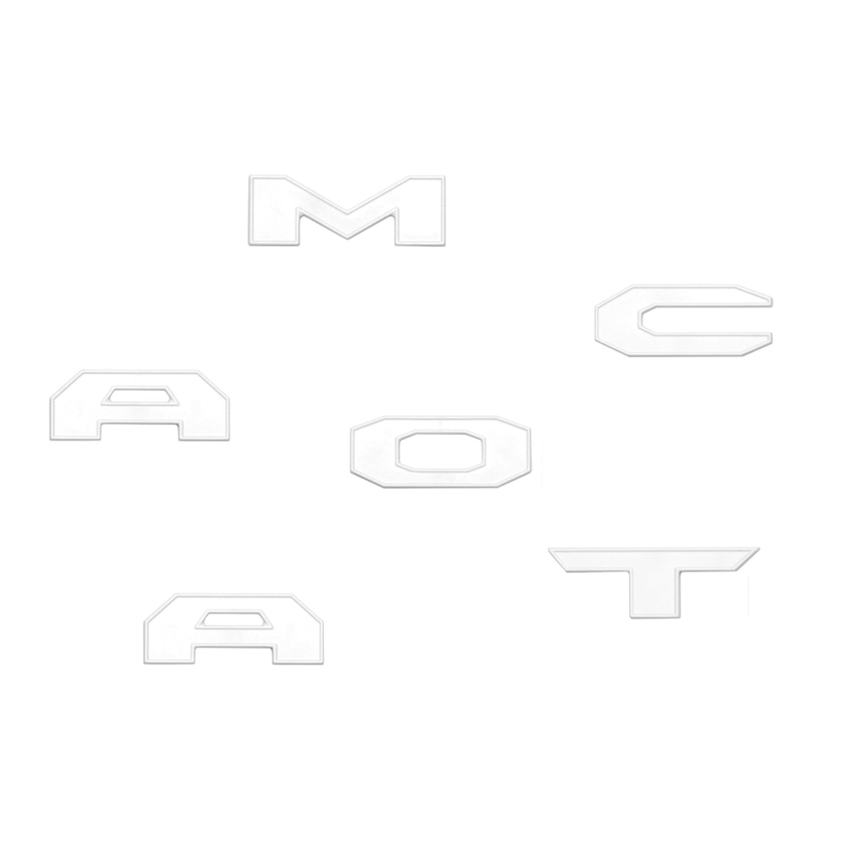 AJT Design white glovebox letters for 2024+ Toyota Tacoma