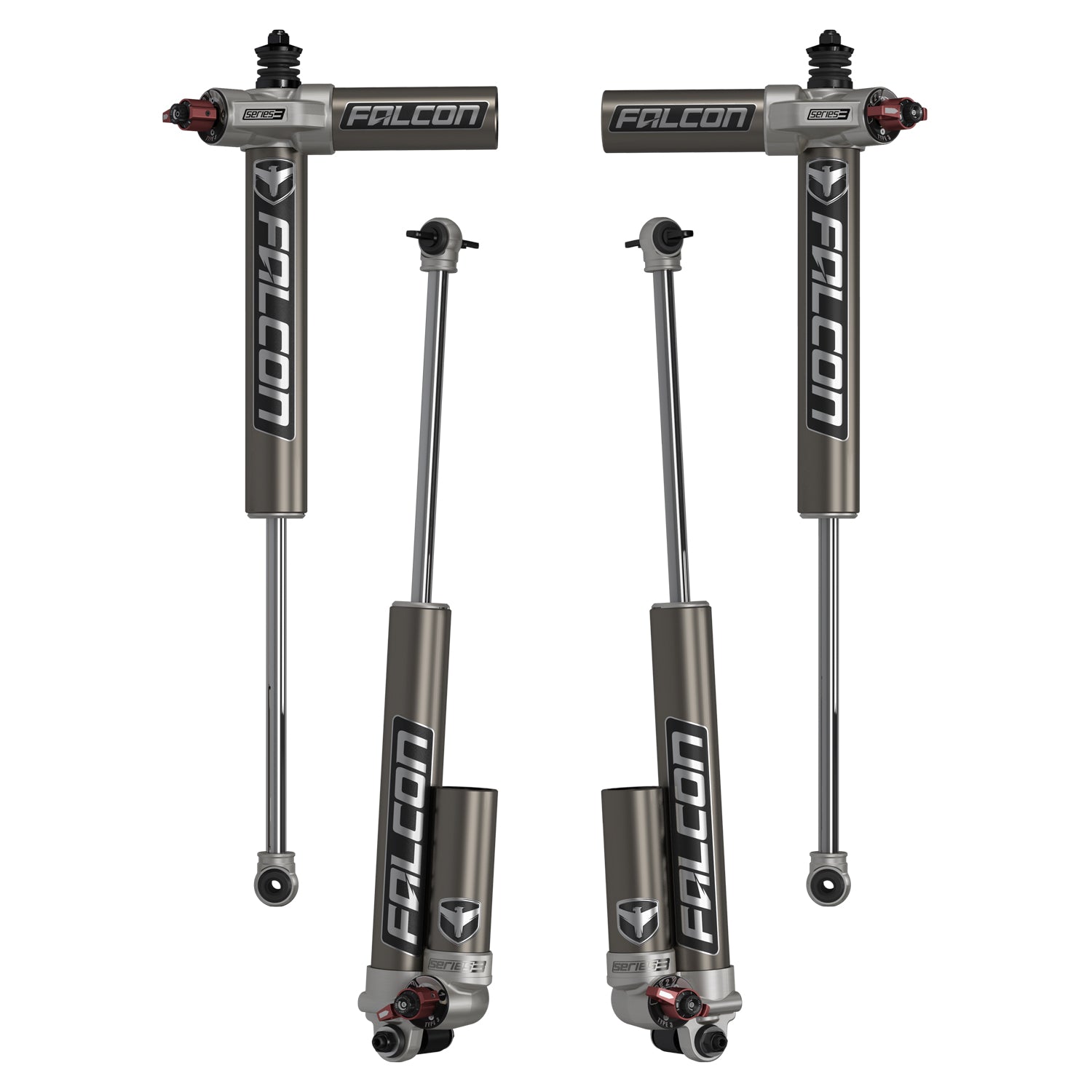 JK 2dr: Falcon Series 3.3 Fast Adjust Piggyback Shock Kit (1.5-2.5" Lift)