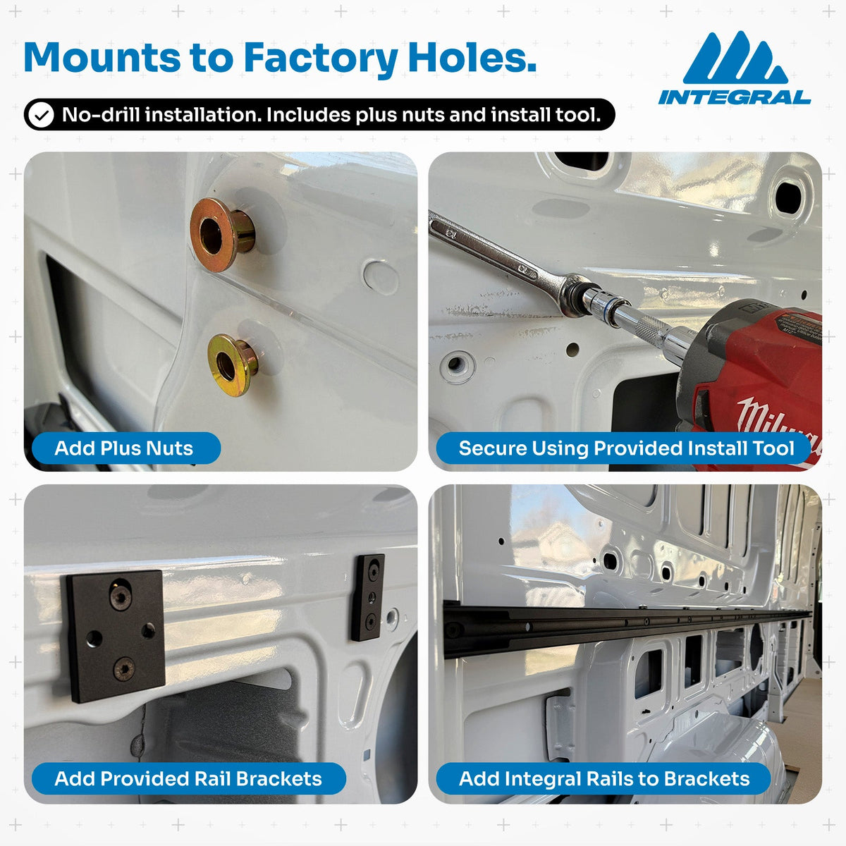 Integral Truck Rail Kit for Ford Transit Van 148 wheelbase