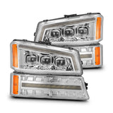AlphaRex NOVA-Series LED Projector Headlights with Bumper Lights for Chevrolet Silverado 1500 / Chevrolet Silverado HD 2500/3500 - Chrome