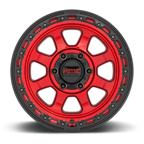 KMC Chase Candy Red w/ Black Lip (KM548) Wheel - Candy Red w/ Black Lip