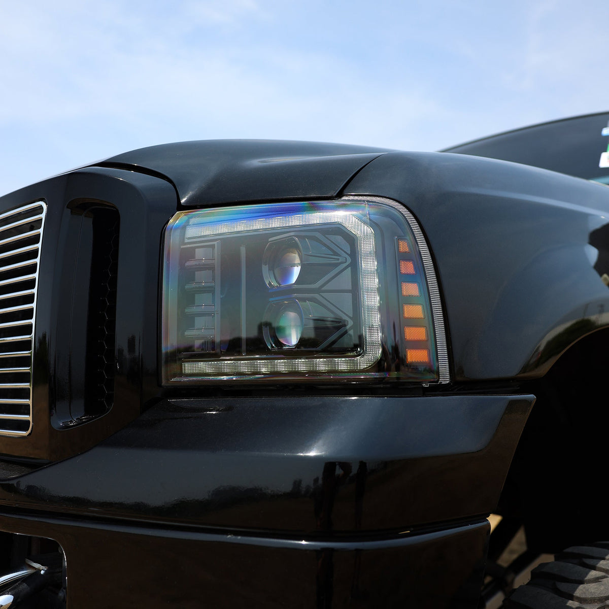 AlphaRex PRO-Series Halogen Projector Headlights for Ford Super Duty / Ford Excursion - Black