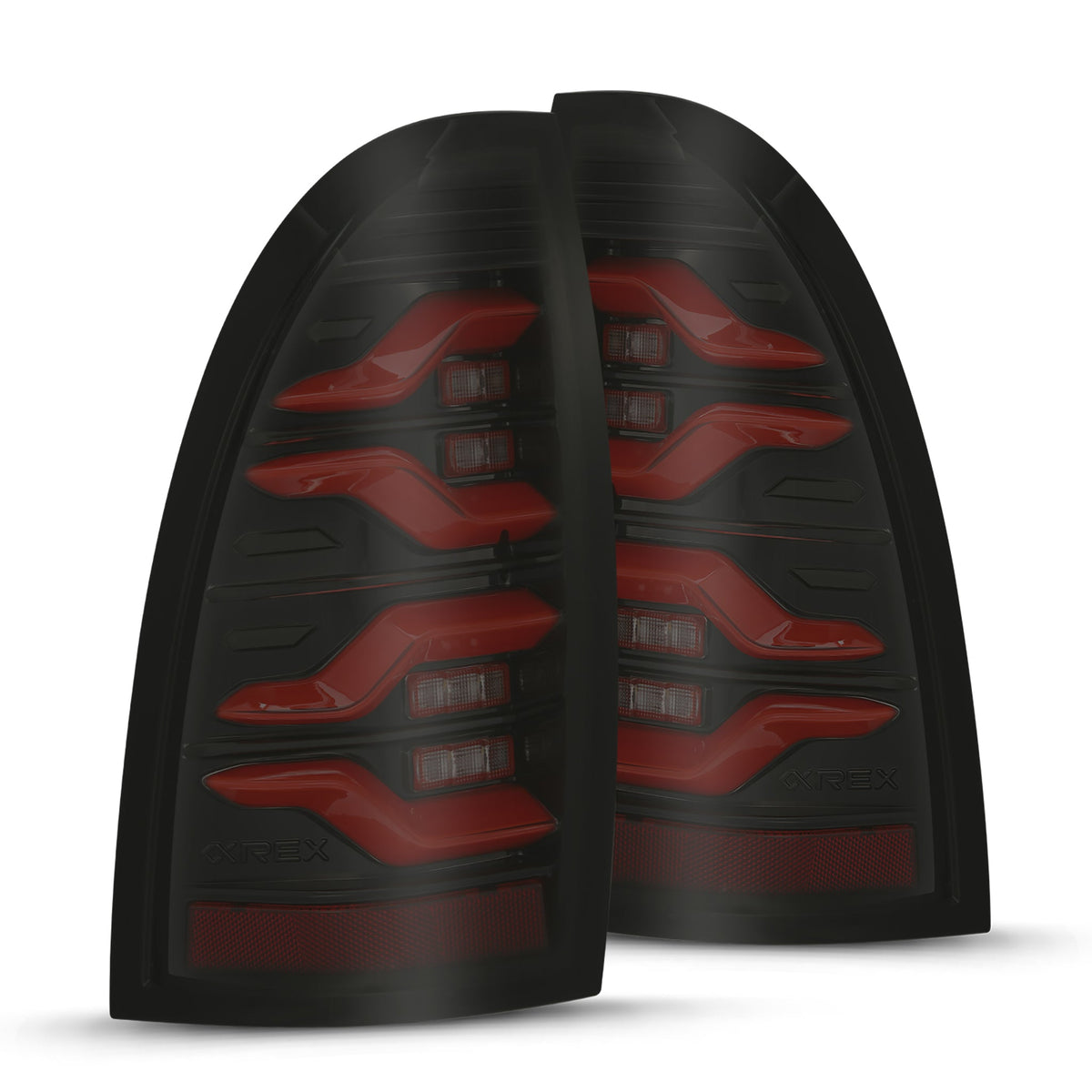 AlphaRex LUXX-Series LED Tail Lights for Toyota Tacoma - Black Red