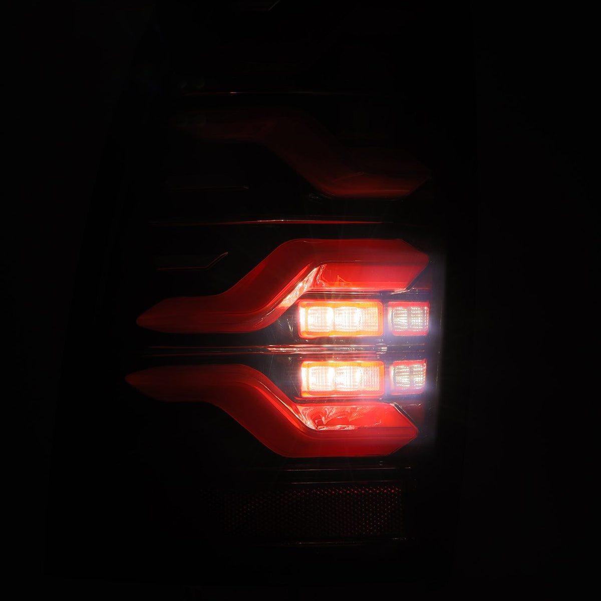 AlphaRex LUXX-Series LED Tail Lights for Toyota Tacoma - Black Red