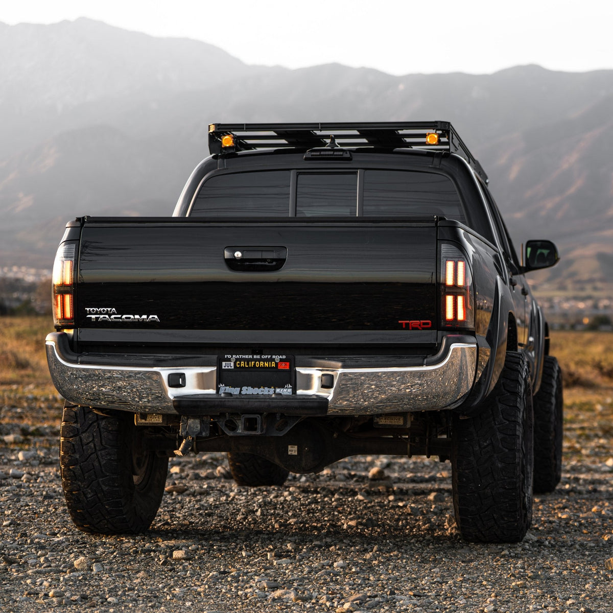 AlphaRex NOVA-Series Prismatic LED Tail Lights for Toyota Tacoma - Black Smoke