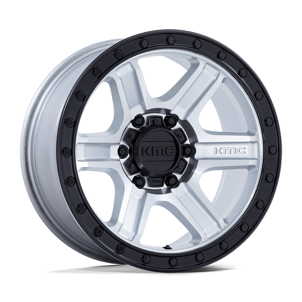 KMC KM551 Outrun wheel in Machined with Gloss Black Lip, universal fit