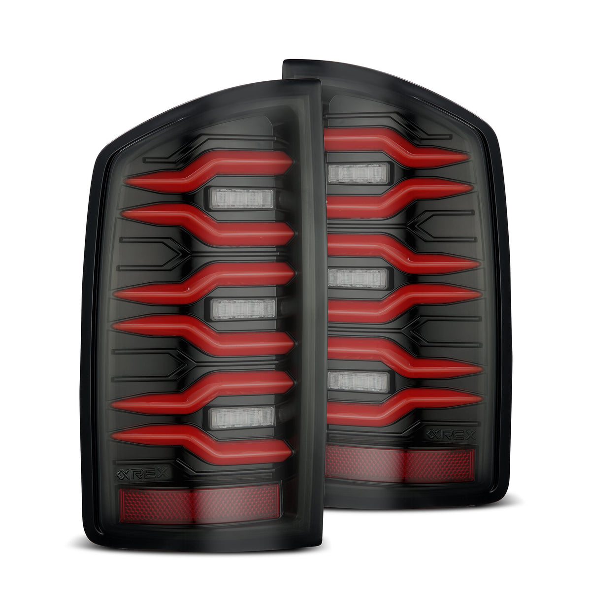 AlphaRex LUXX-Series LED Tail Lights for Ram 1500 / Ram 2500/3500 - Black Red